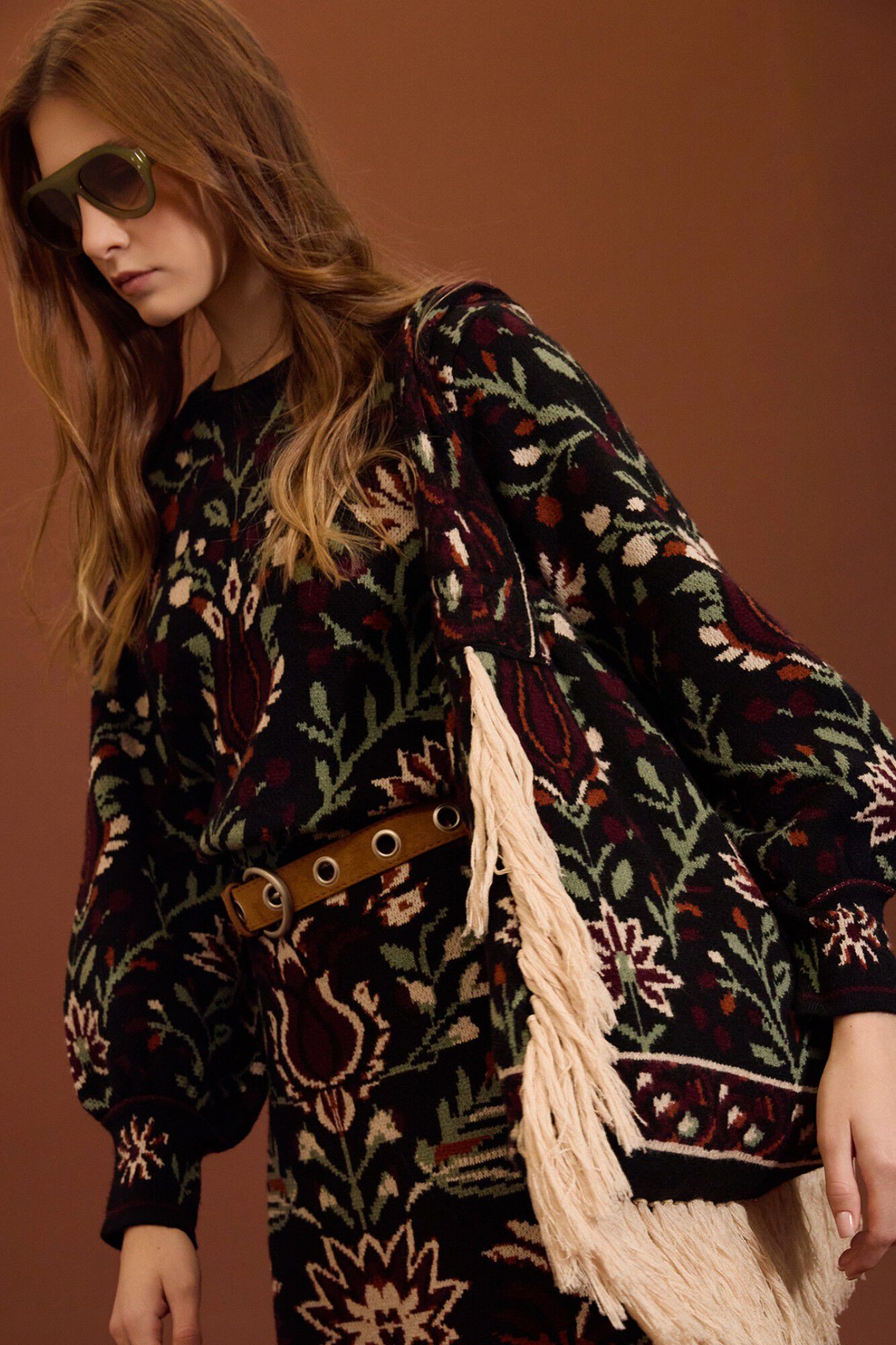 Meisie Camisola jacquard &eacute;tnica Cinzento