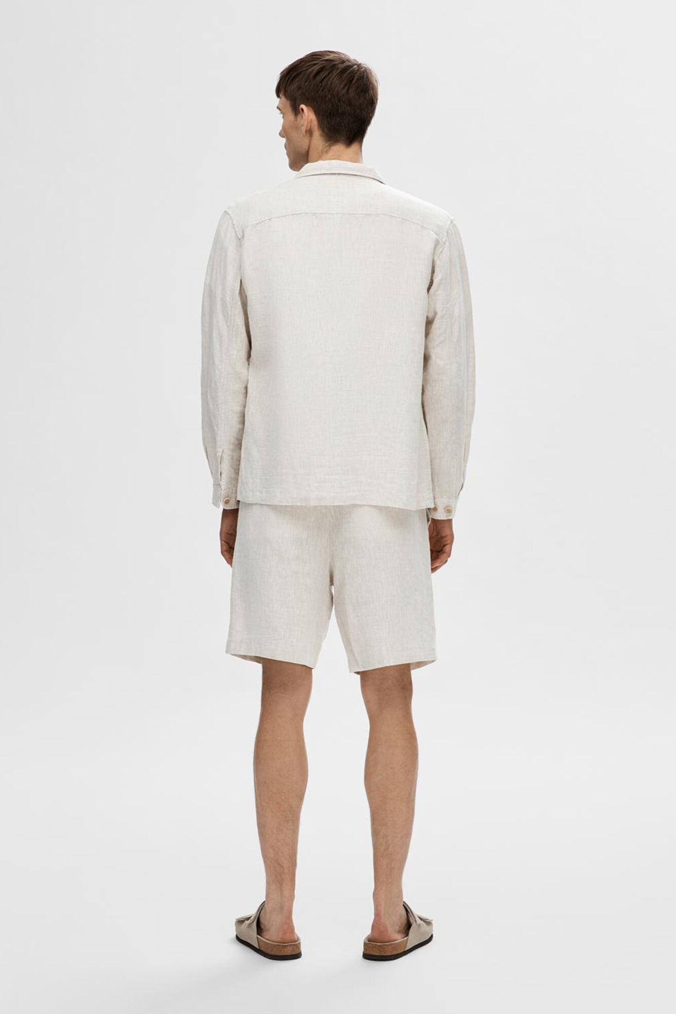 Selected Sobrecamisa de linho Regular Fit Cinzento