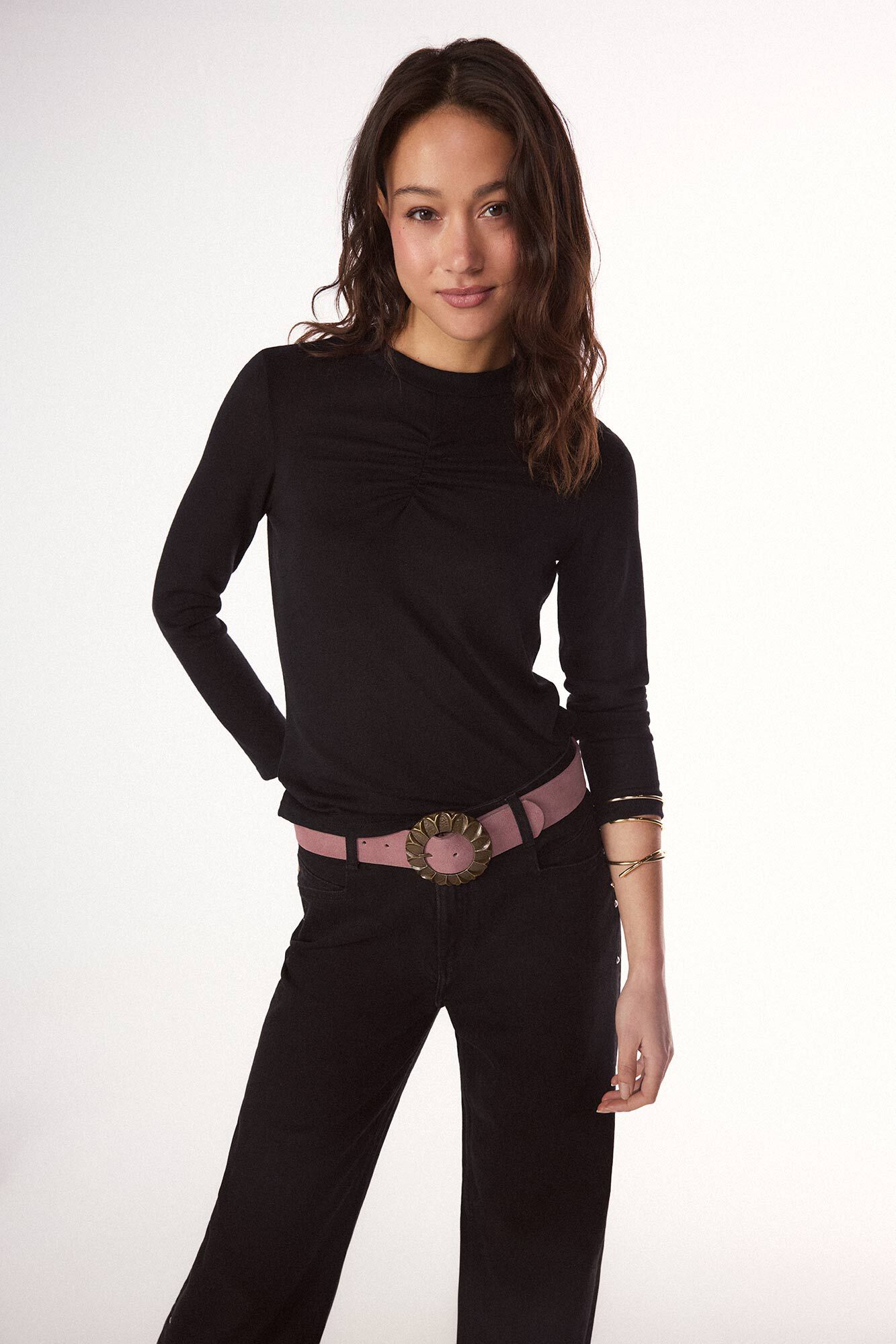 Slowlove Top frunce Black