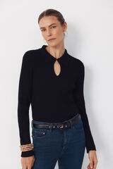 Cortefiel Jersey polo l&aacute;grima Negro