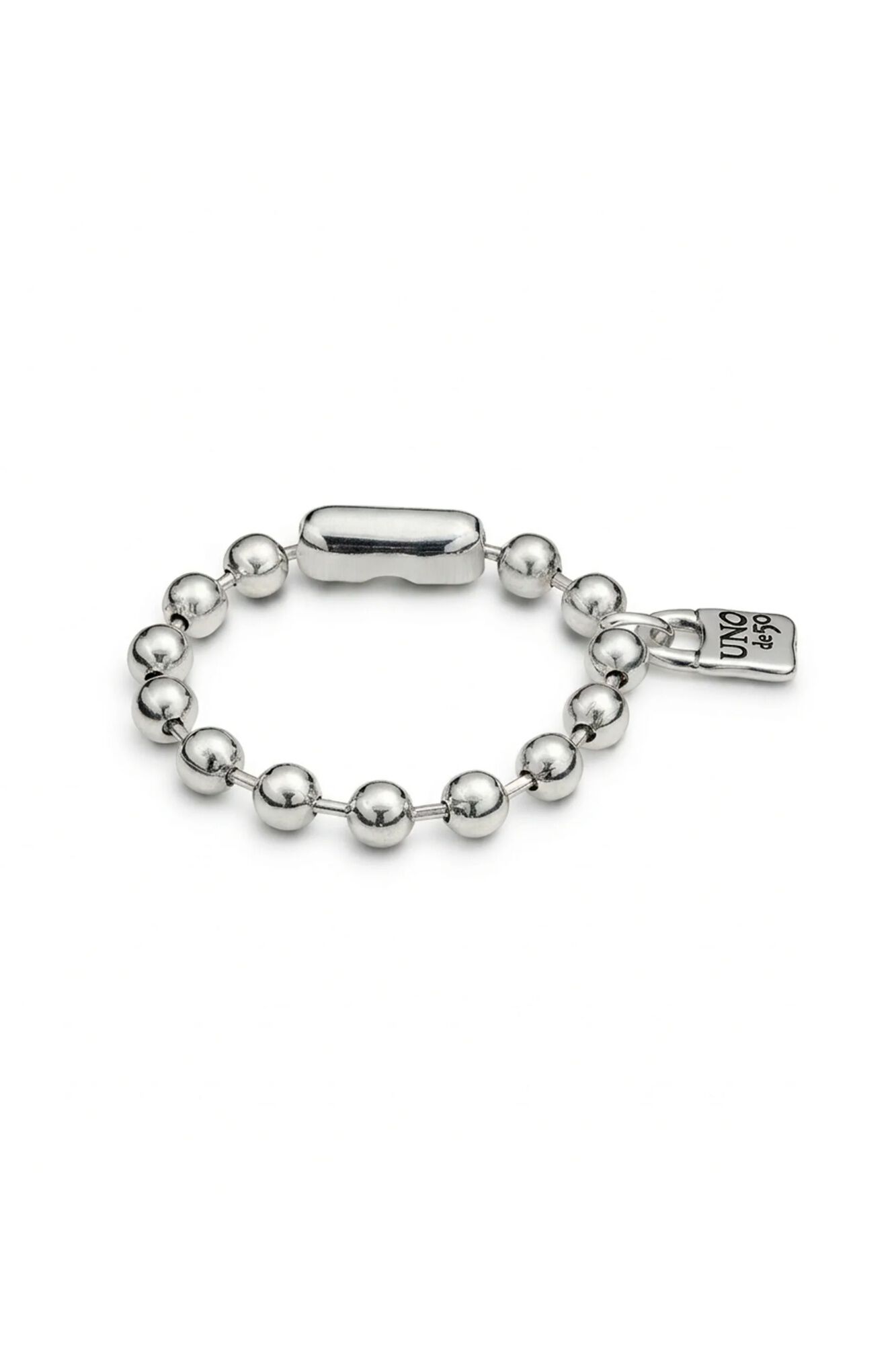 UNOde50 Pulsera esferas ba&ntilde;o de plata