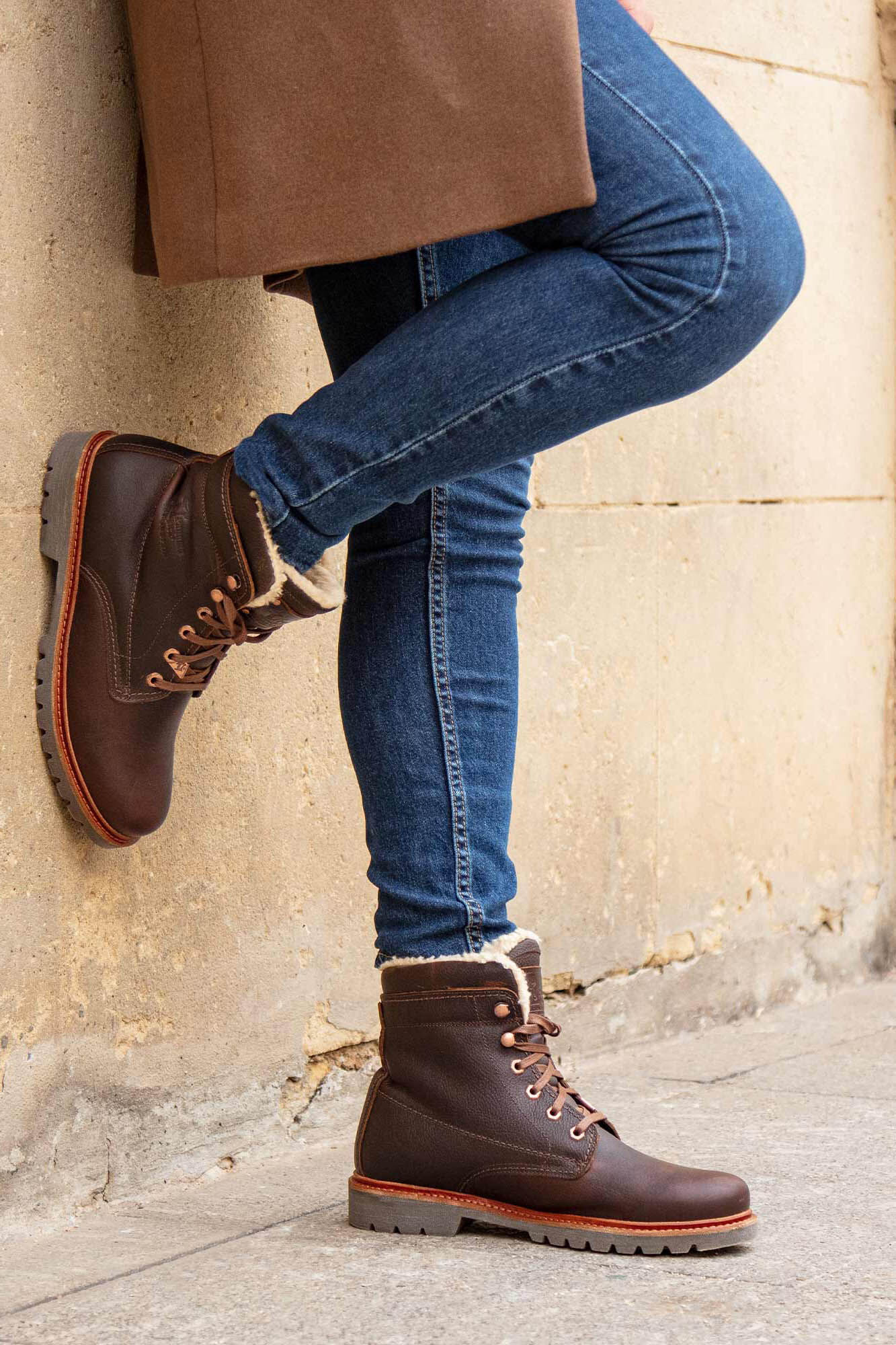 Panama Jack Bota de hombre en piel napa Marr&oacute;n oscuro