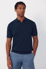Cortefiel Basic short sleeve polo shirt Navy
