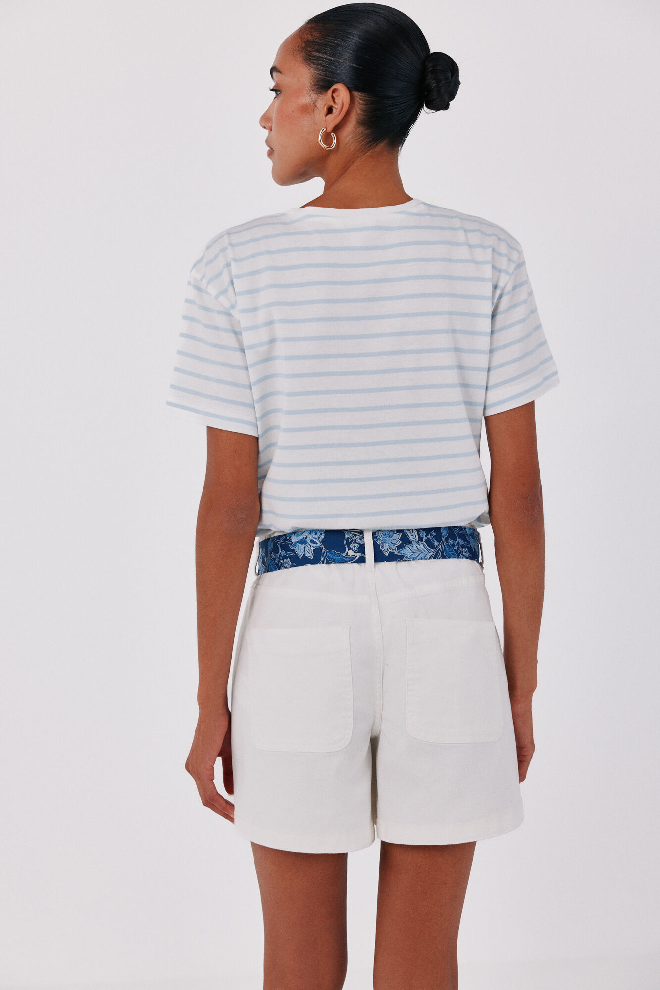 Cortefiel Striped print T-shirt Printed blue