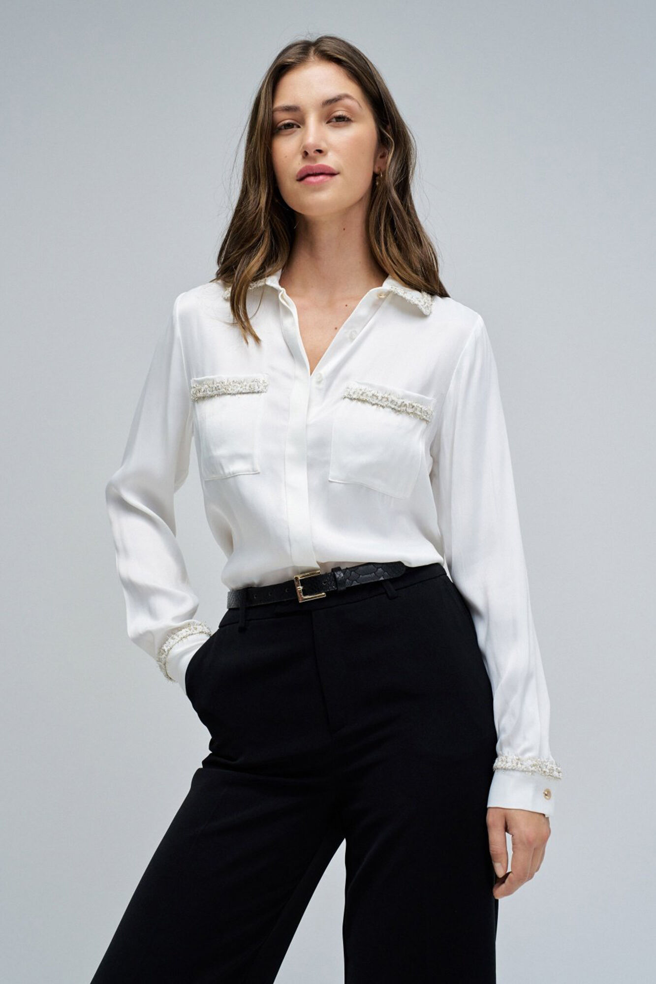 Salsa Jeans Camisa de cetim tweed