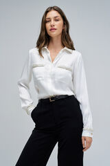 Salsa Jeans Camisa de cetim tweed Branco