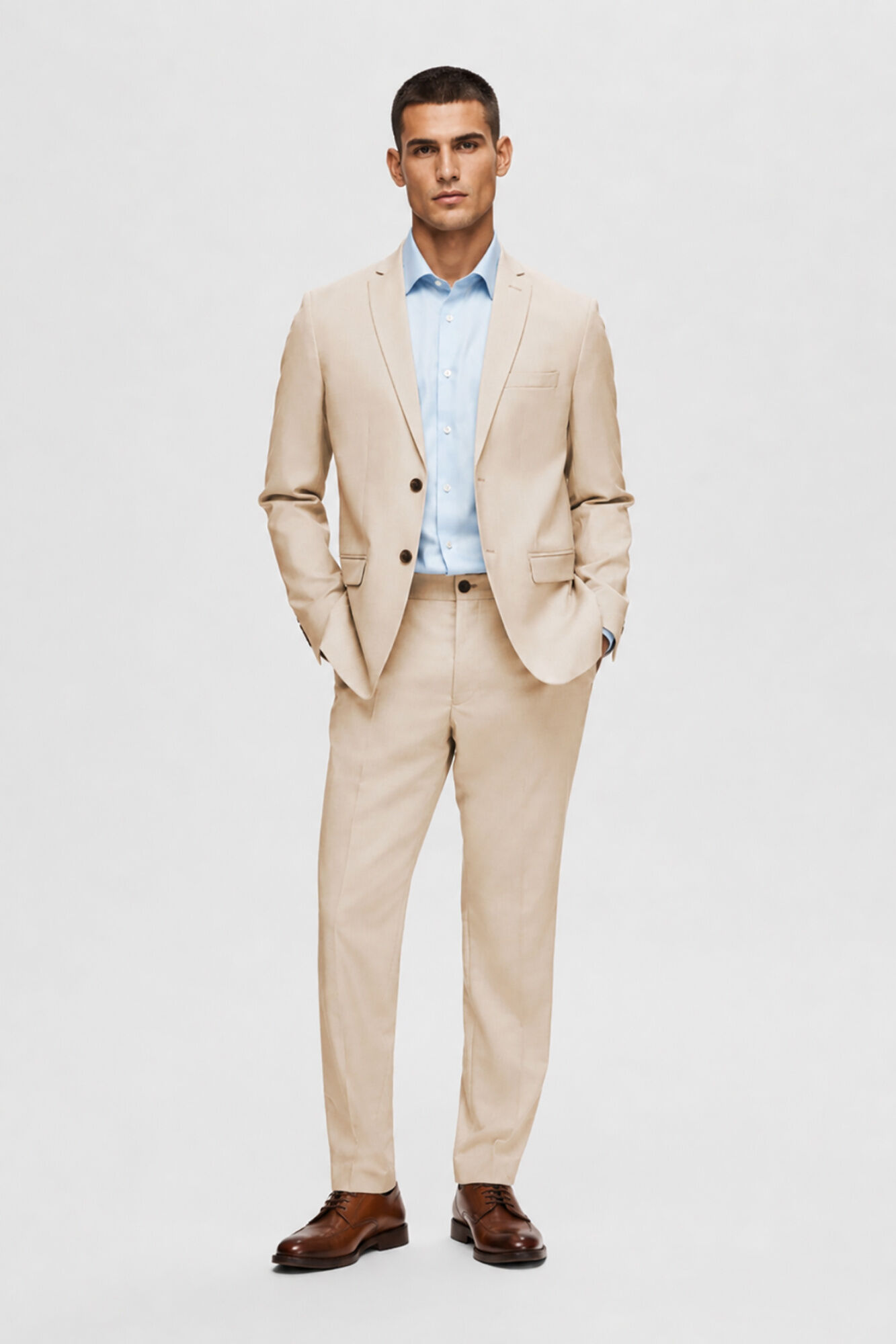 Selected Blazer de fato Slim Fit confecionado com materiais reciclados