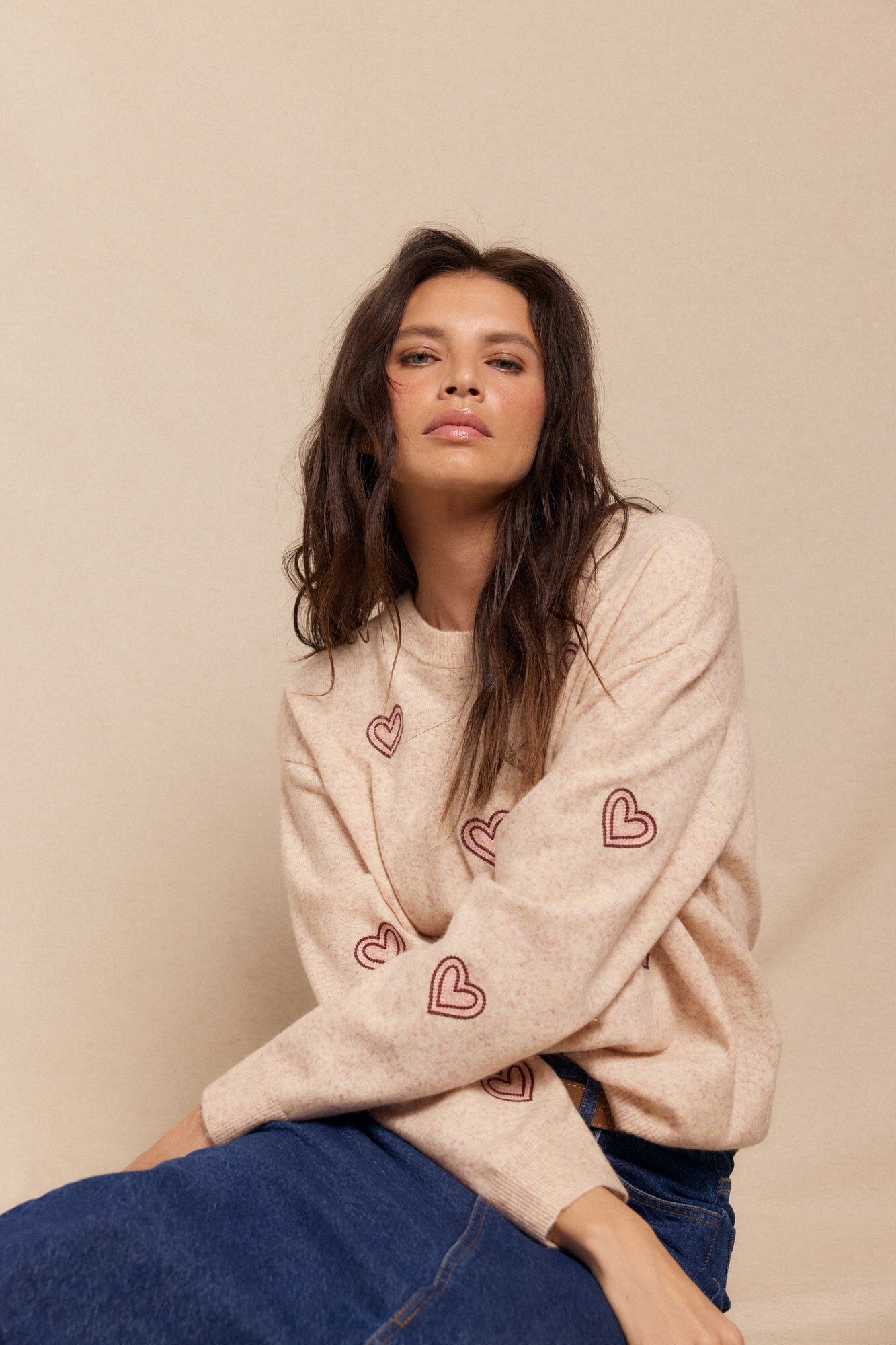 Slowlove Jersey bordado Ecru