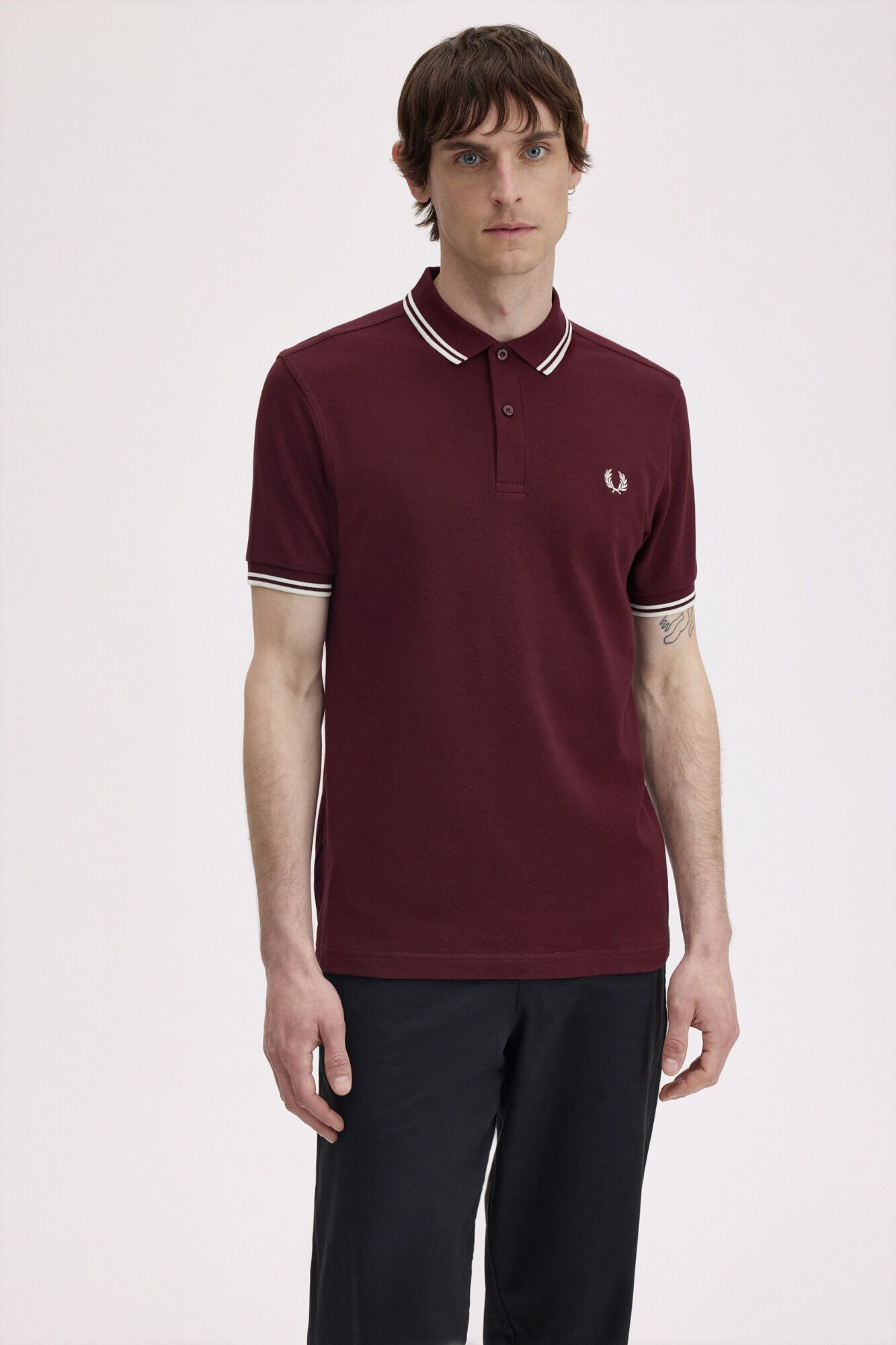 Fred Perry Polo con dos tonos Fred Perry Granate