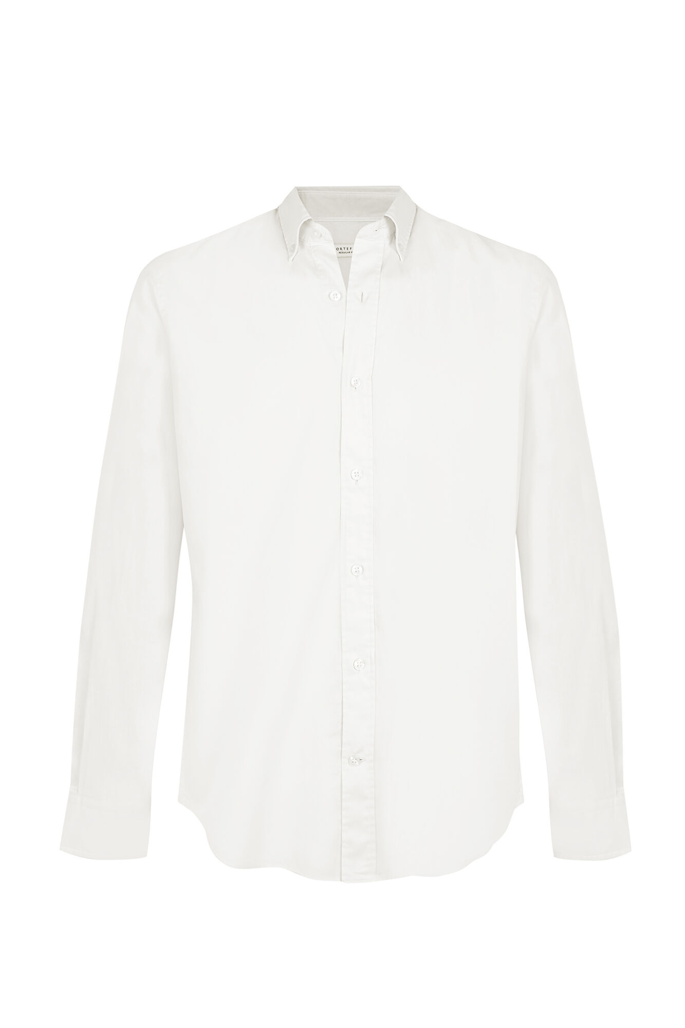 Cortefiel Camisa lisa em oxford leve Ecru