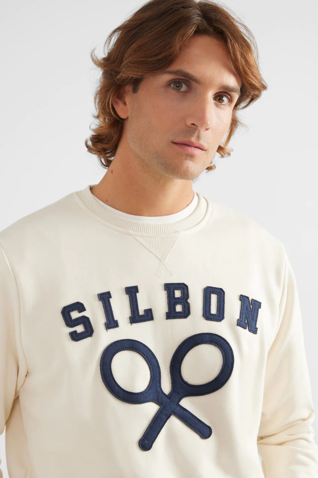 Silbon Sudadera clasica logo crema Arena