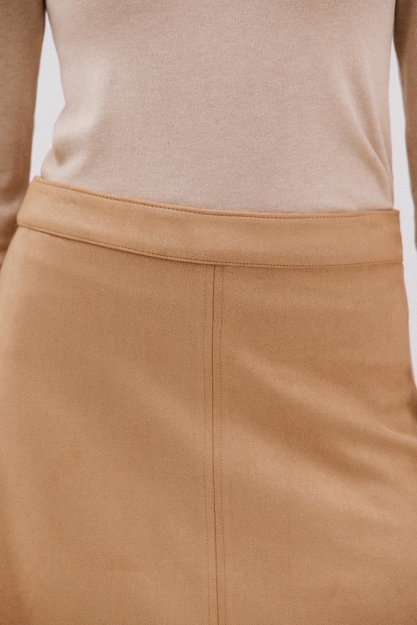 Cortefiel Suede cape skirt Beige