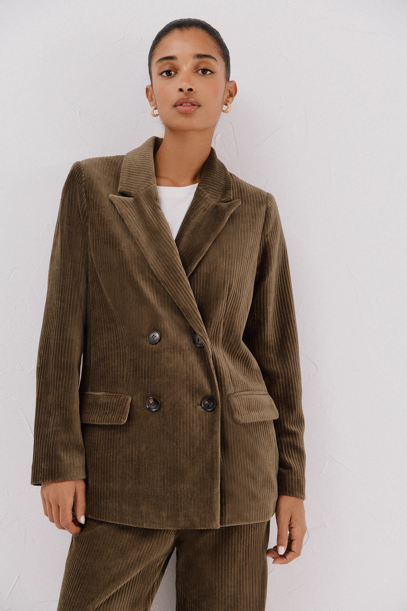 Cortefiel Women's double- corduroy blazer