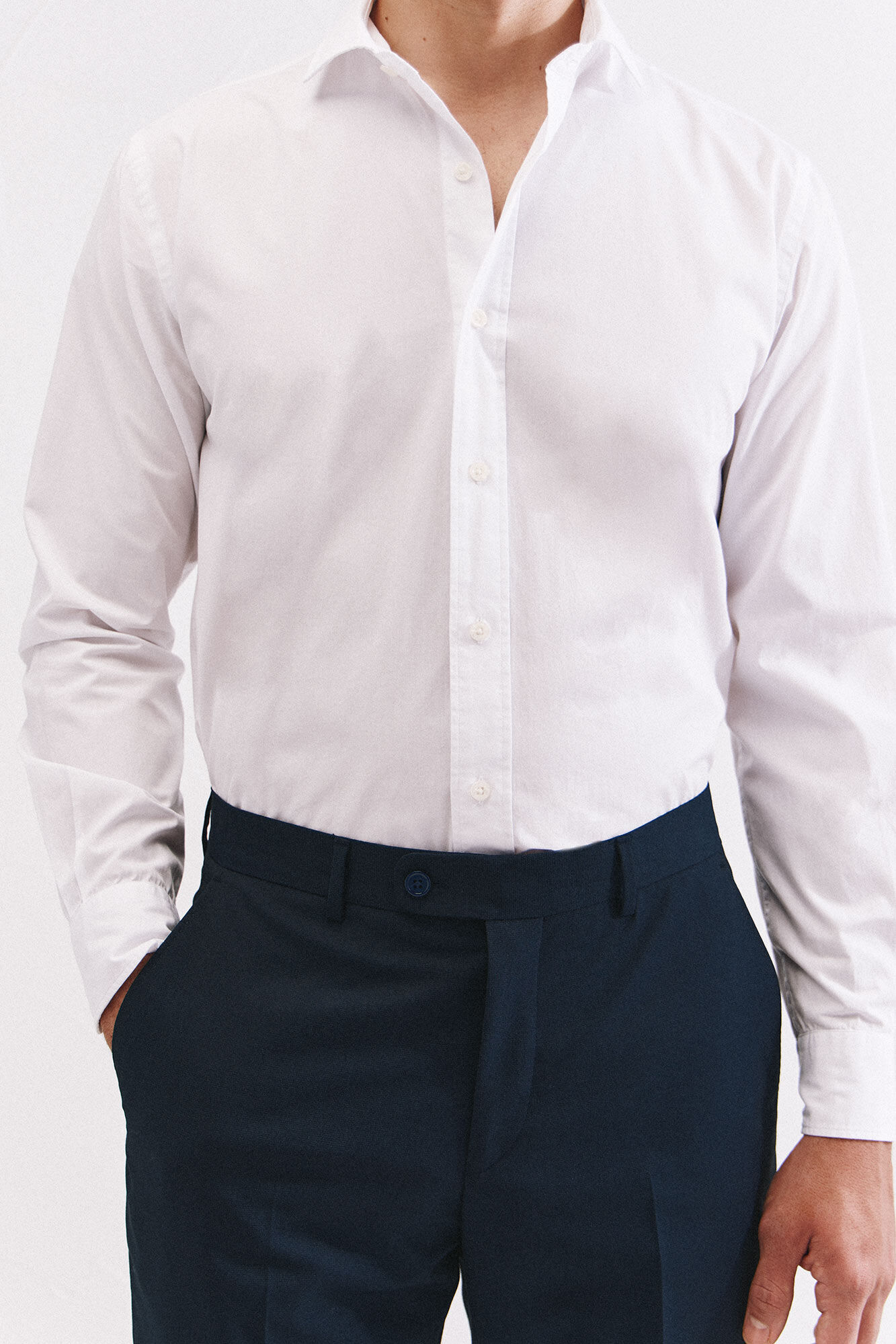 Cortefiel White cotton shirt White