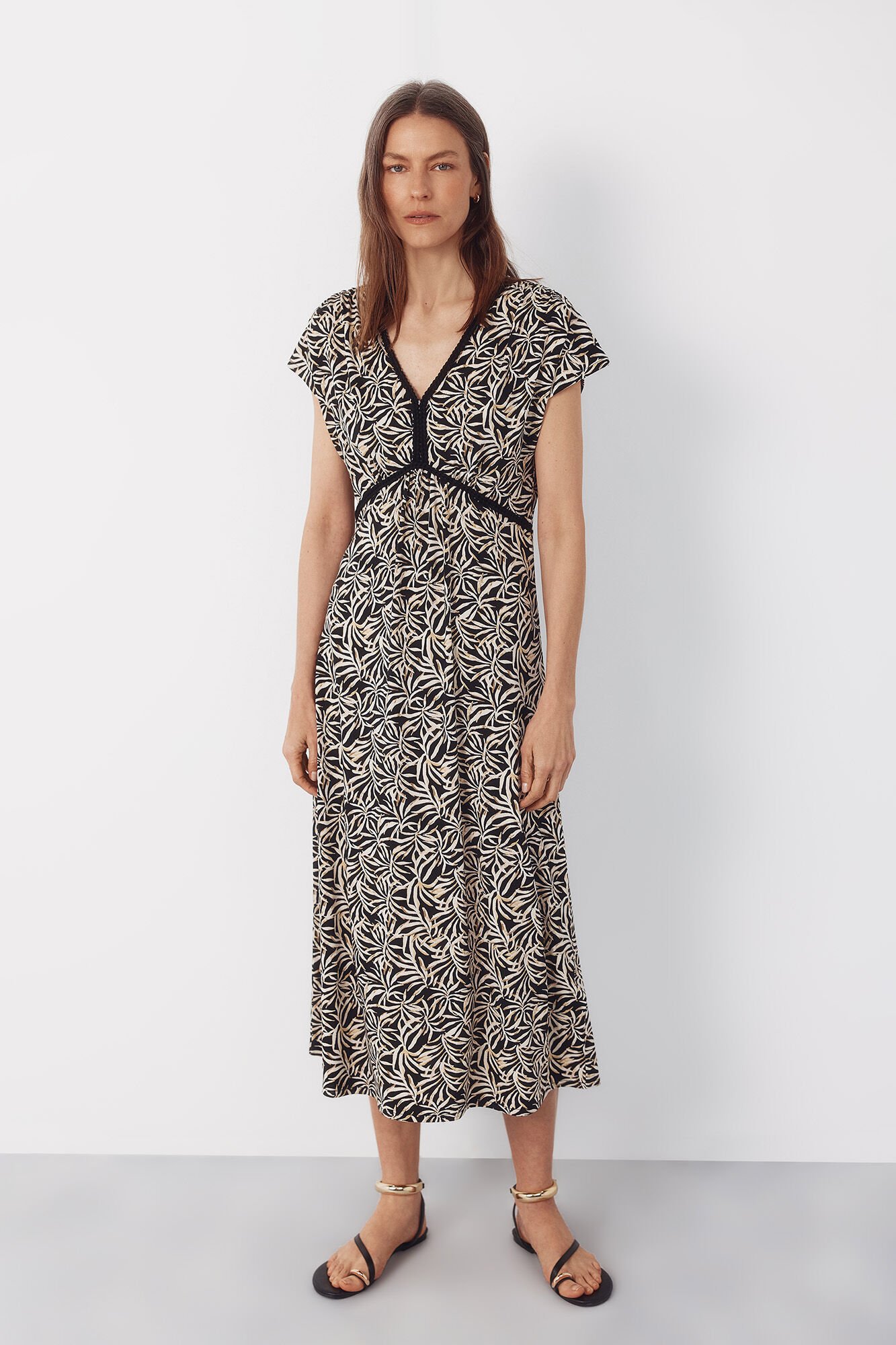 Cortefiel Braided print dress