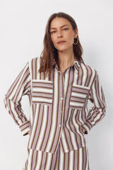 Cortefiel Striped shirt Printed brown