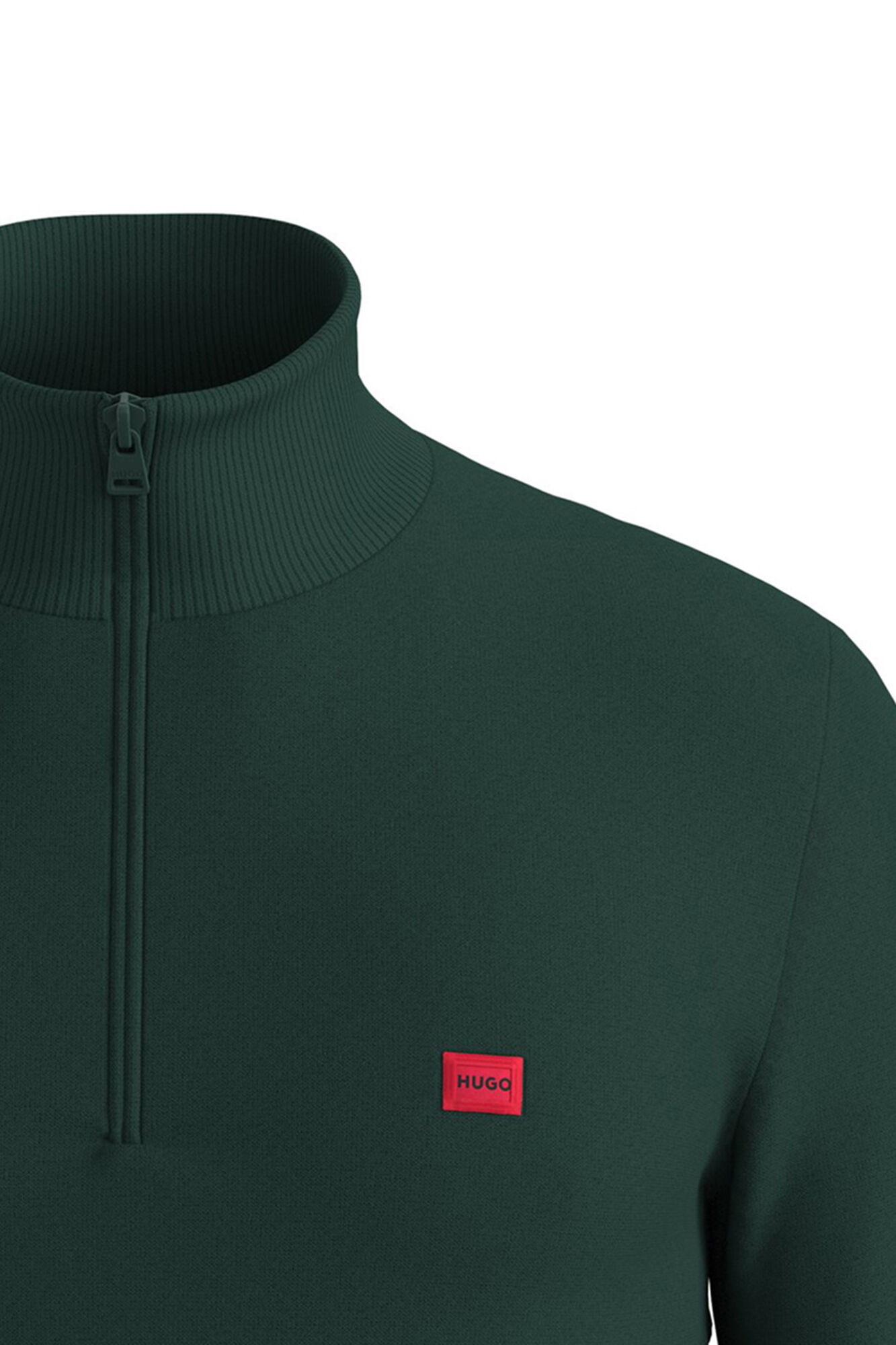 HUGO Camisola com fecho-&eacute;clair Verde