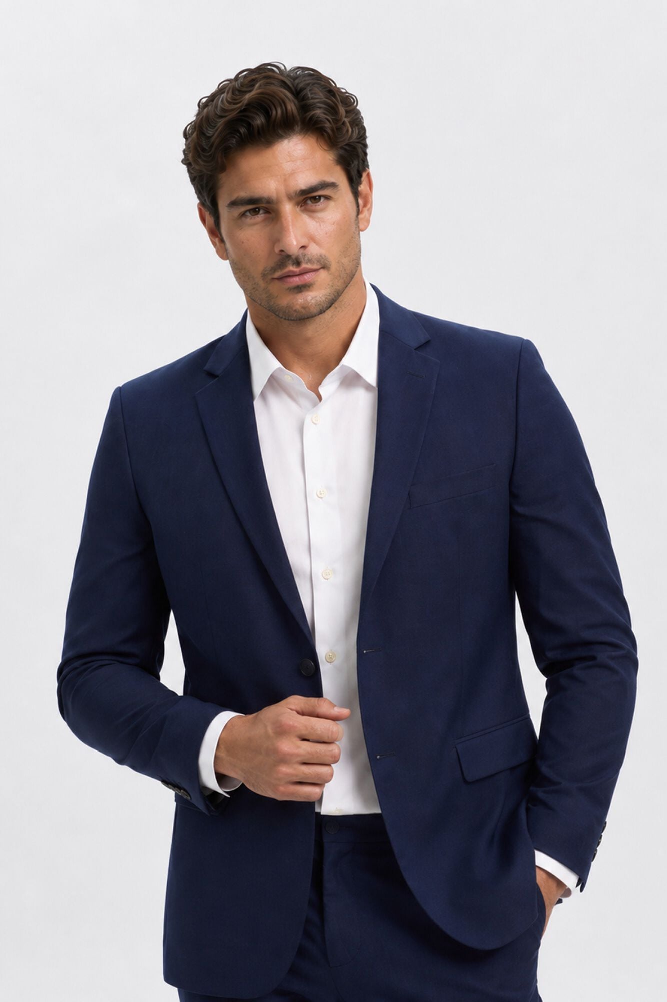 Selected Wool Slim Fit blazer Navy