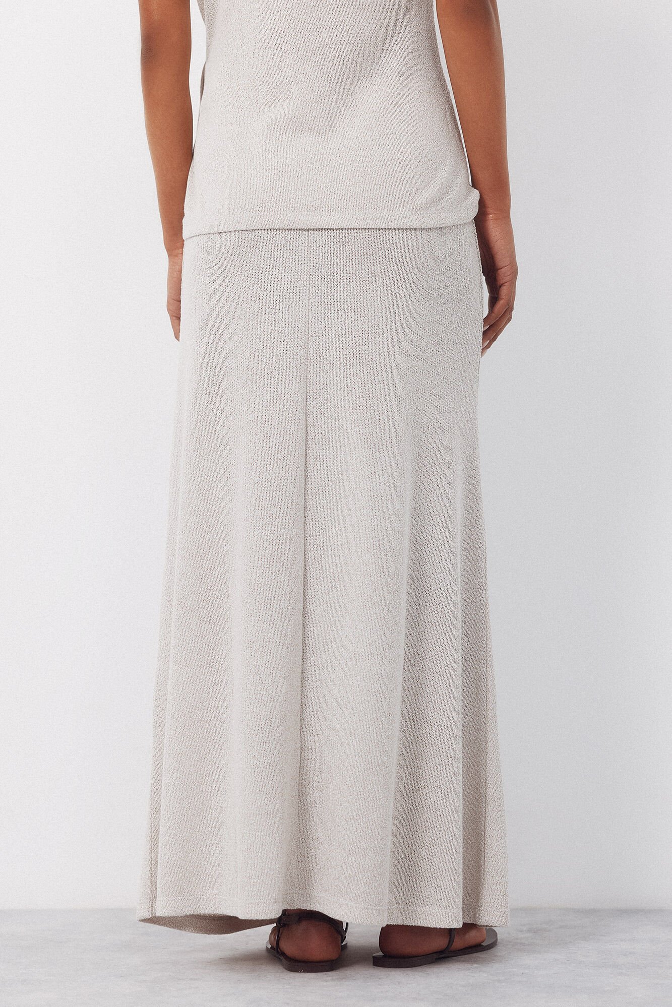 Cortefiel Jersey-knit skirt Beige
