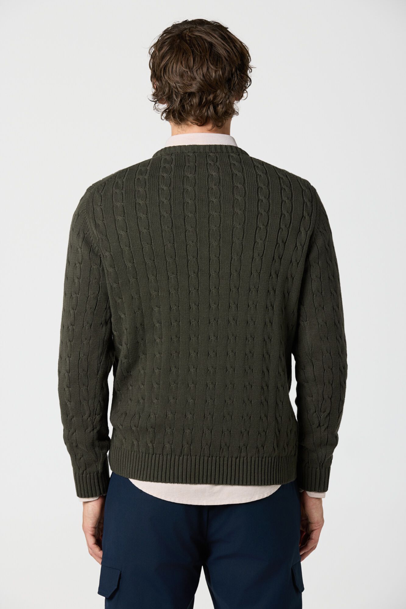 Williot Camisola de malha entran&ccedil;ada gola redonda