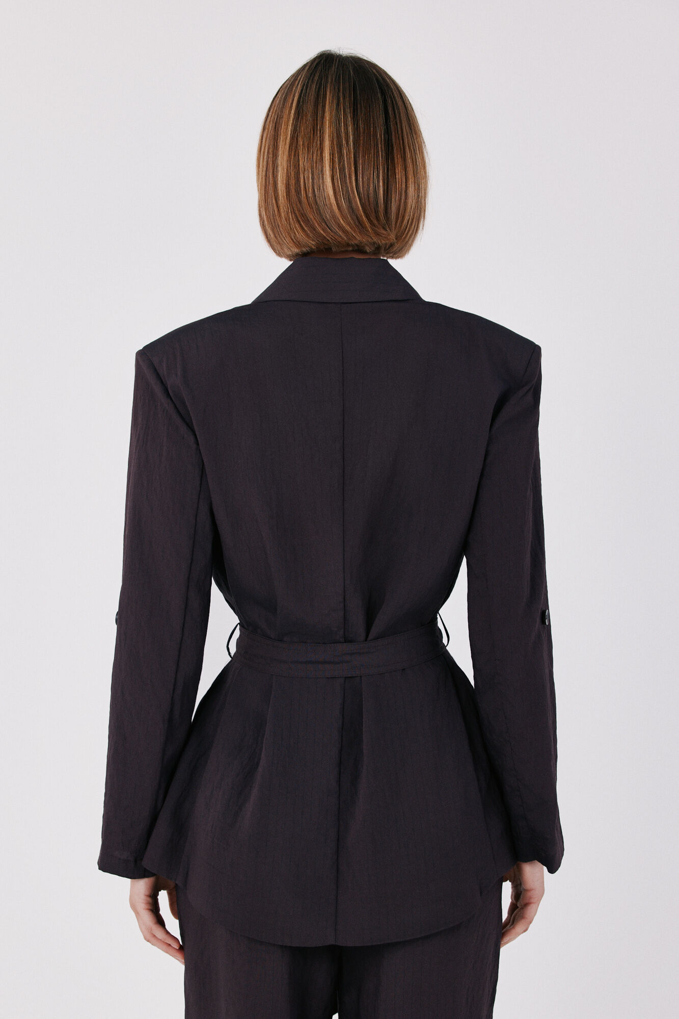 Cortefiel Pinstripe blazer Dark brown
