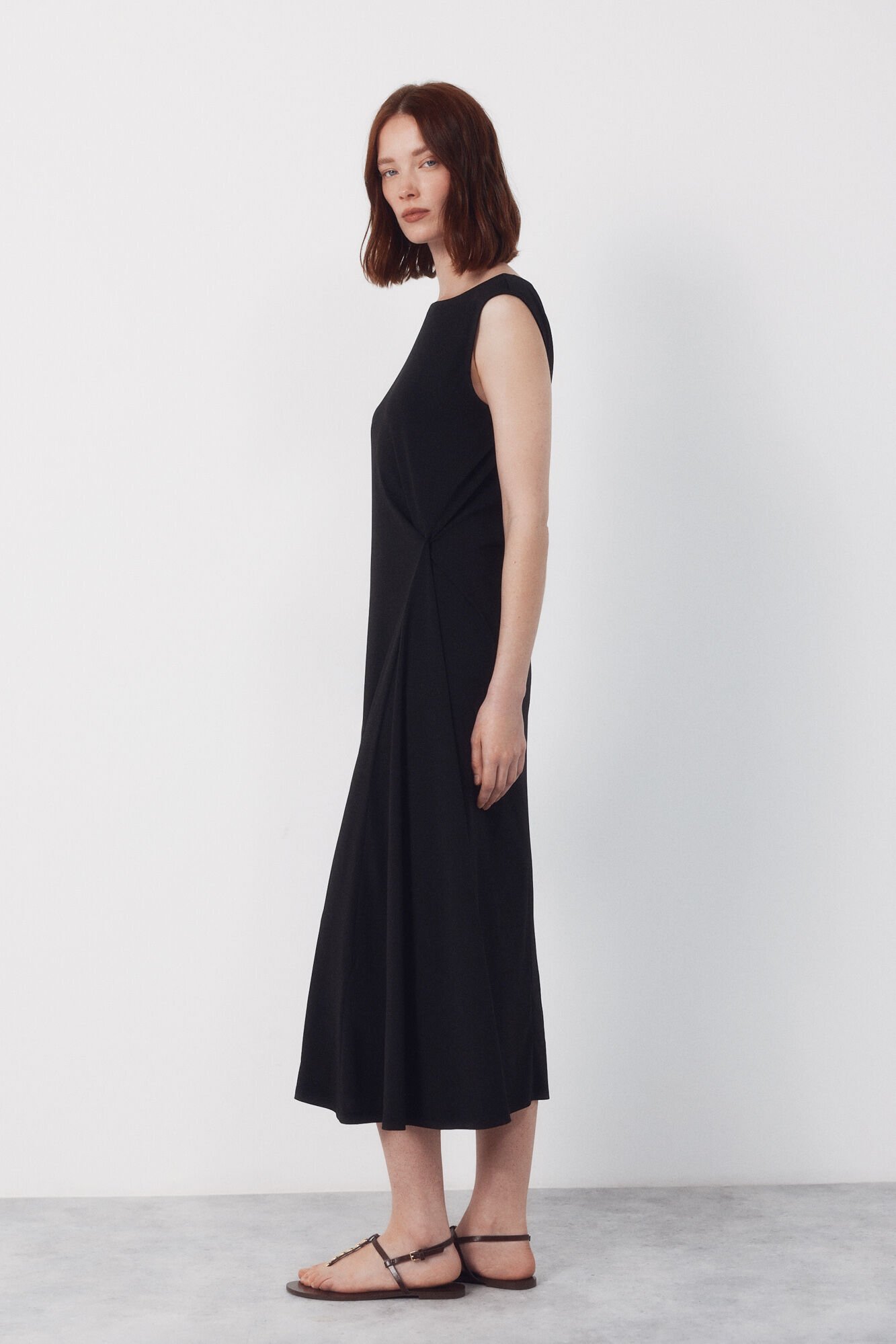 Cortefiel Side knot dress Black