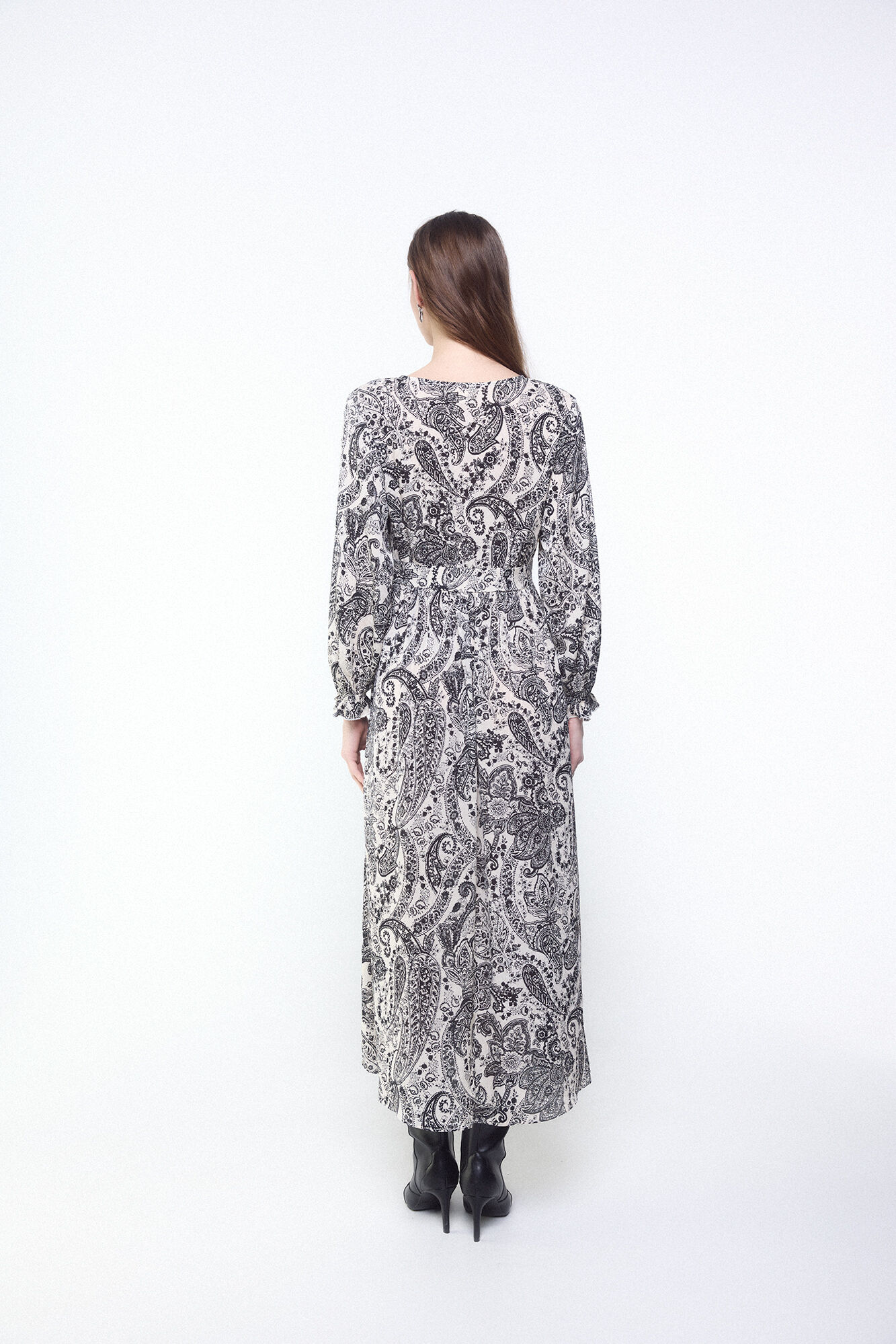 Slowlove Vestido fluido jacquard Estampado blanco