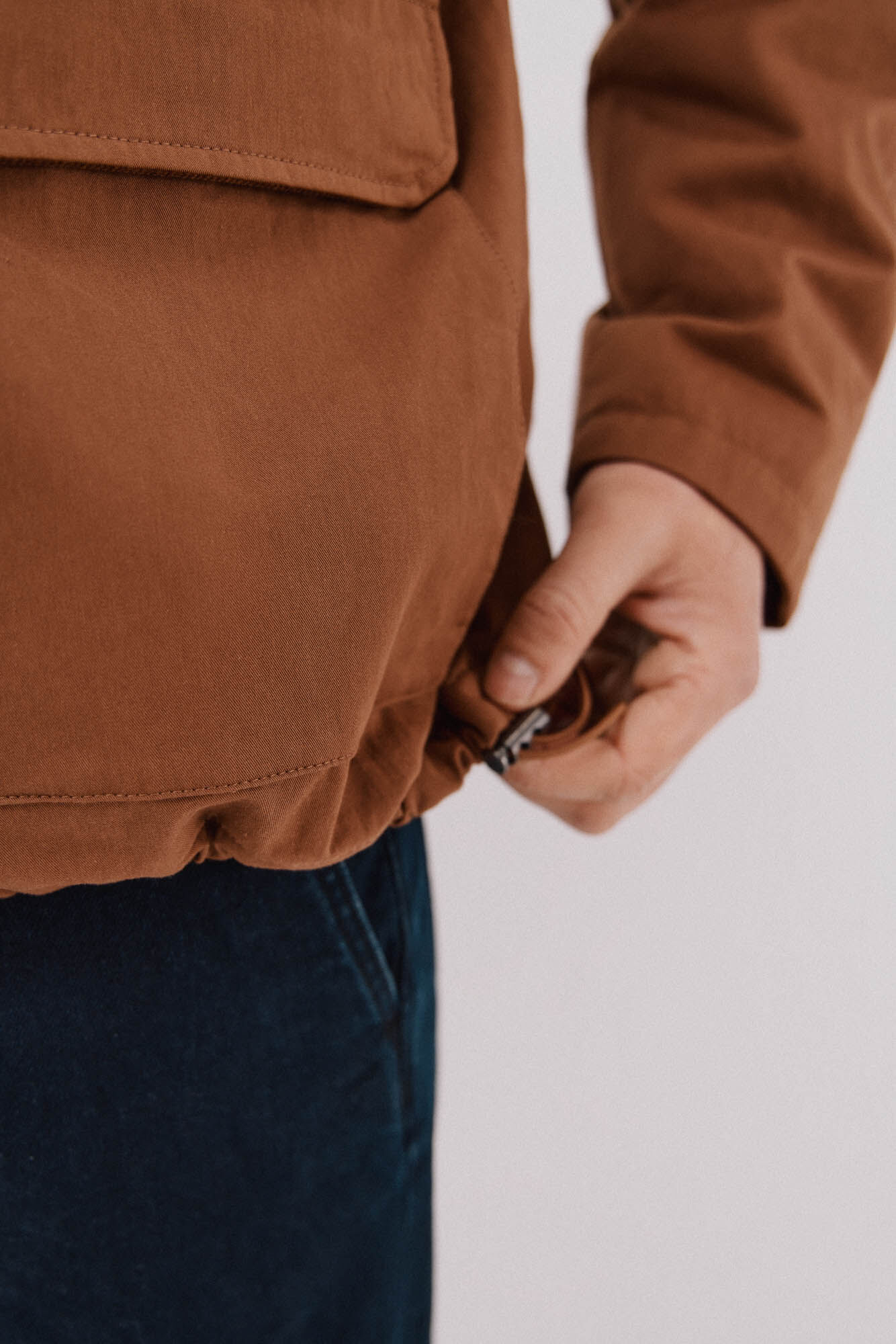 Cortefiel Jacket with combined neck Brown