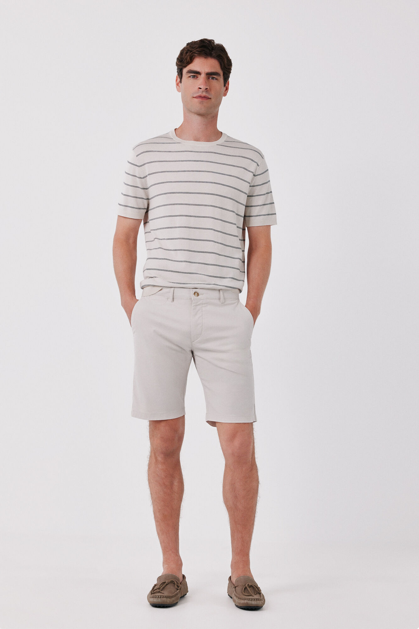 Cortefiel Striped cotton short sleeve jersey-knit T-shirt
