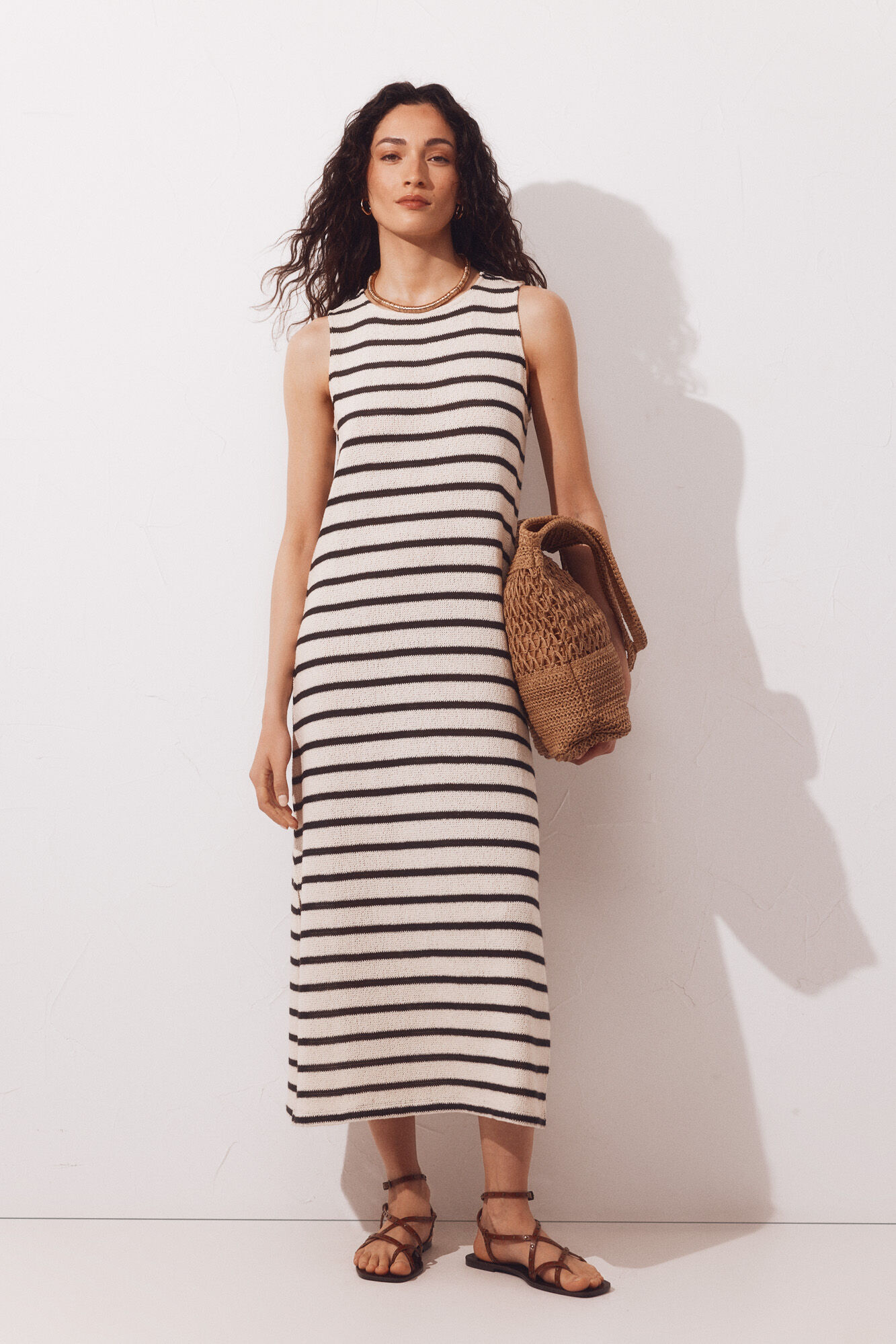 Cortefiel Rustic-look strappy dress