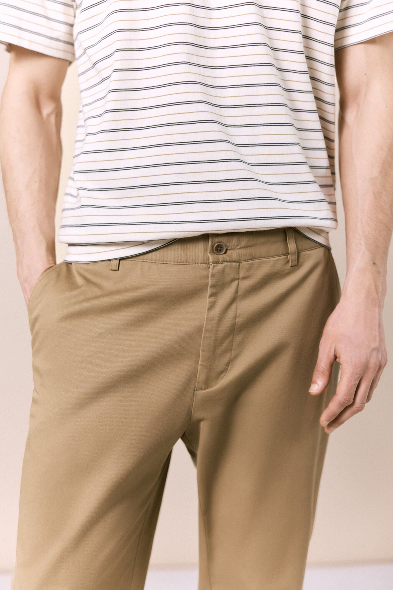 OOTO Cal&ccedil;a de fato coordenada em algod&atilde;o Castanho