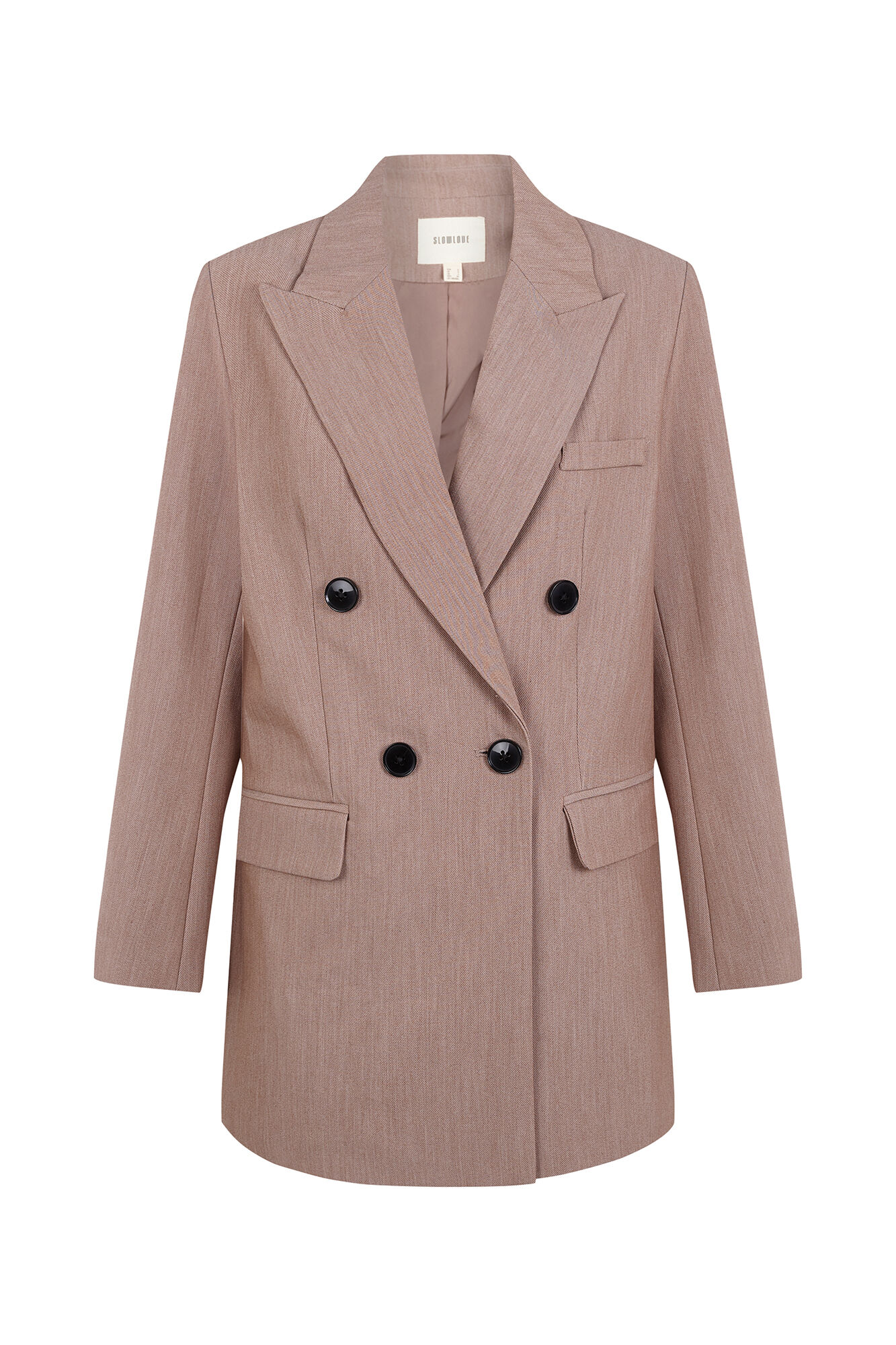 Slowlove Chaqueta americana cruzada Marr&oacute;n