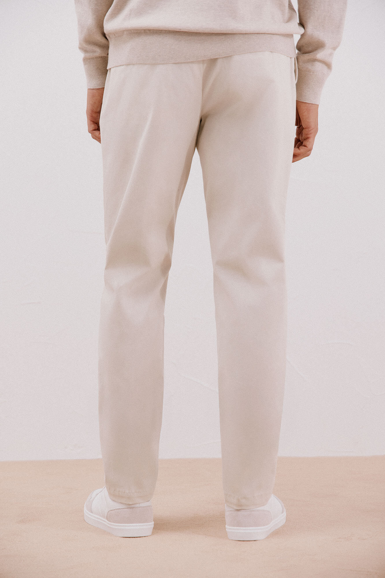 Cortefiel Tapered fit comfort chinos pants Ivory