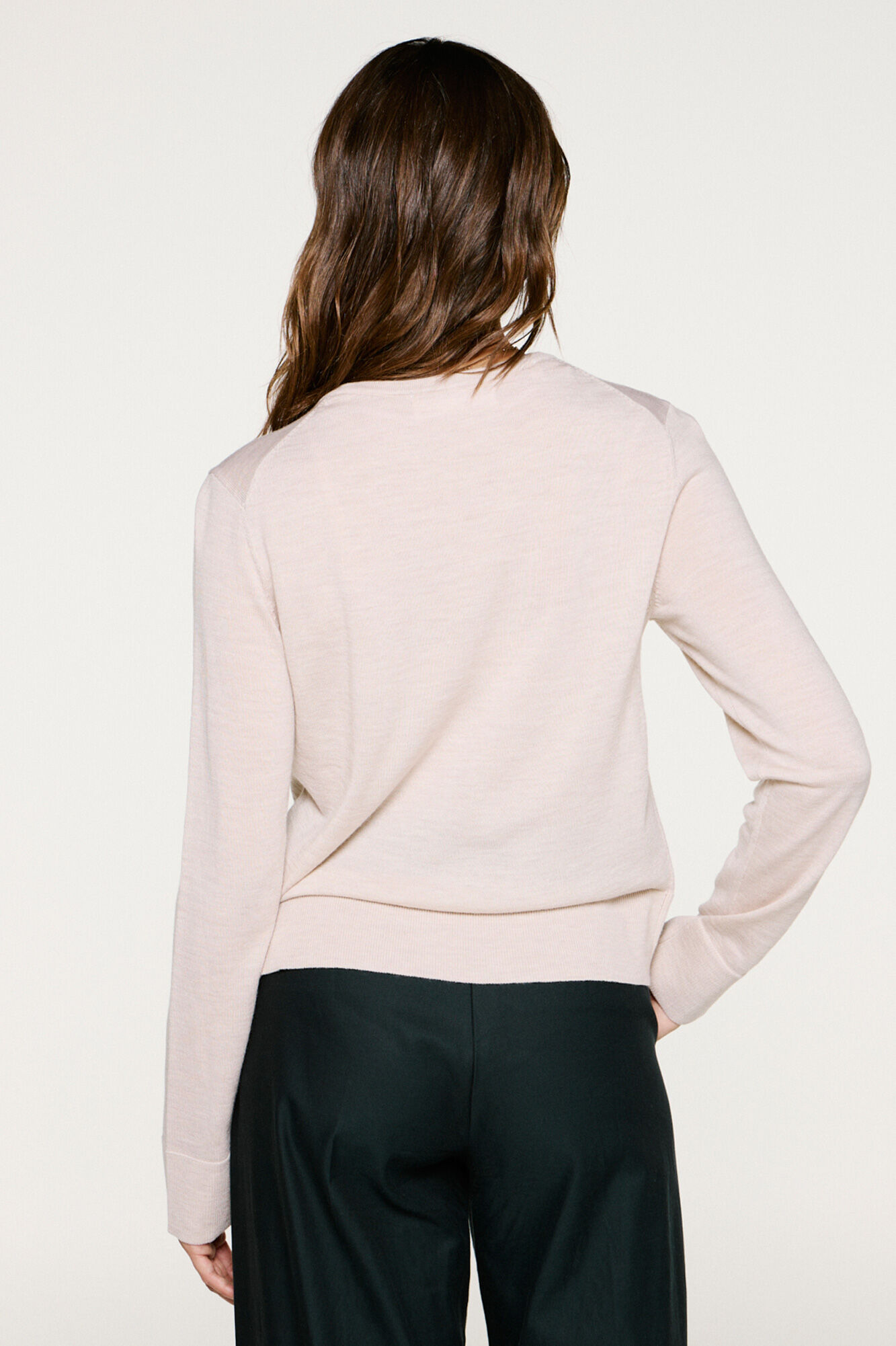 Selected Casaco de malha 100% l&atilde; merino. Tostado