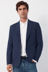 Cortefiel Linen blazer Navy