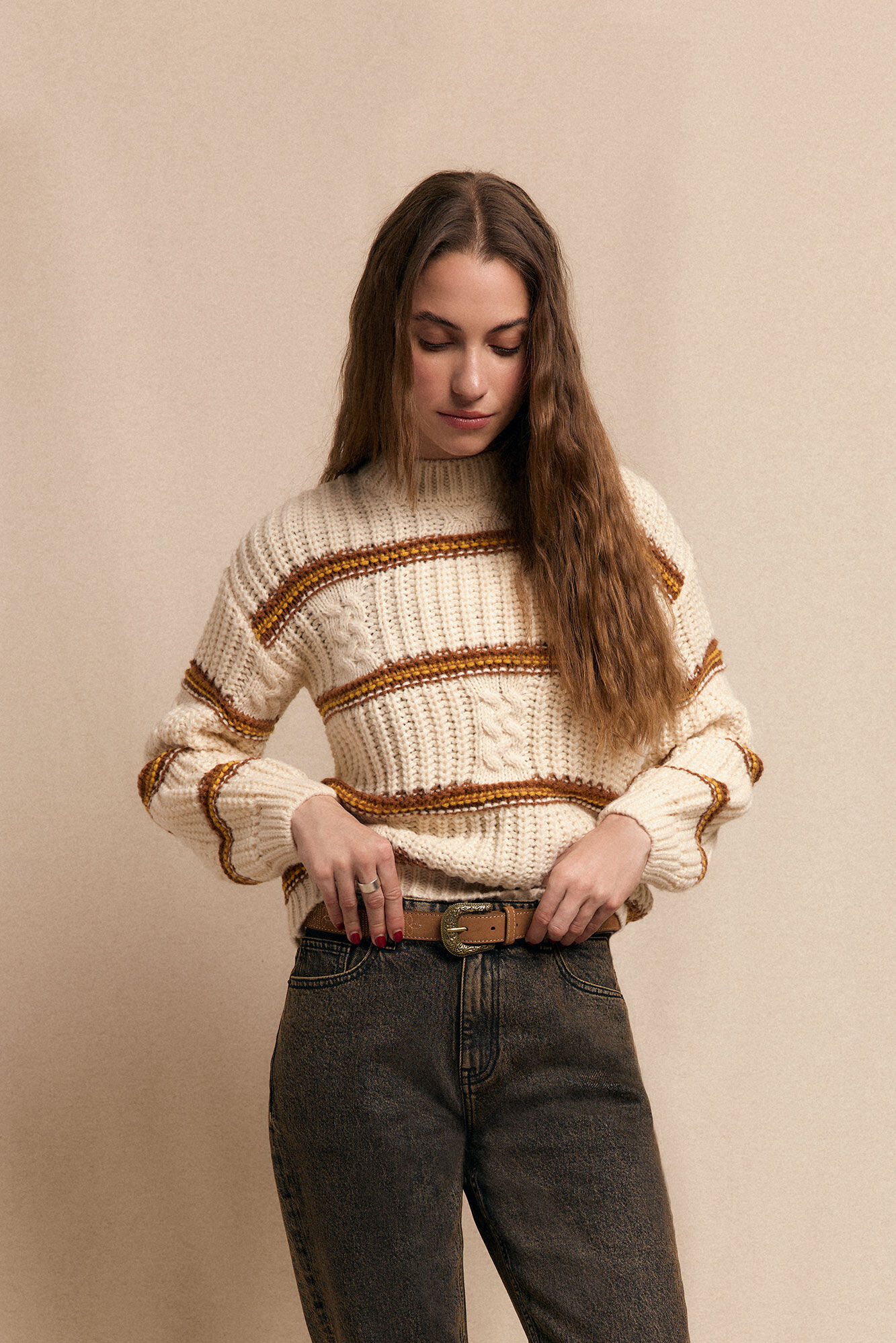 Slowlove Jeans marrom tingido Cinzento