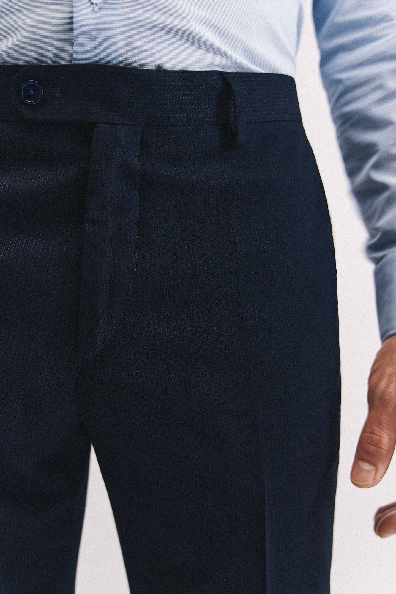 Cortefiel Slim fit easy-iron ottoman dress shirt Blue