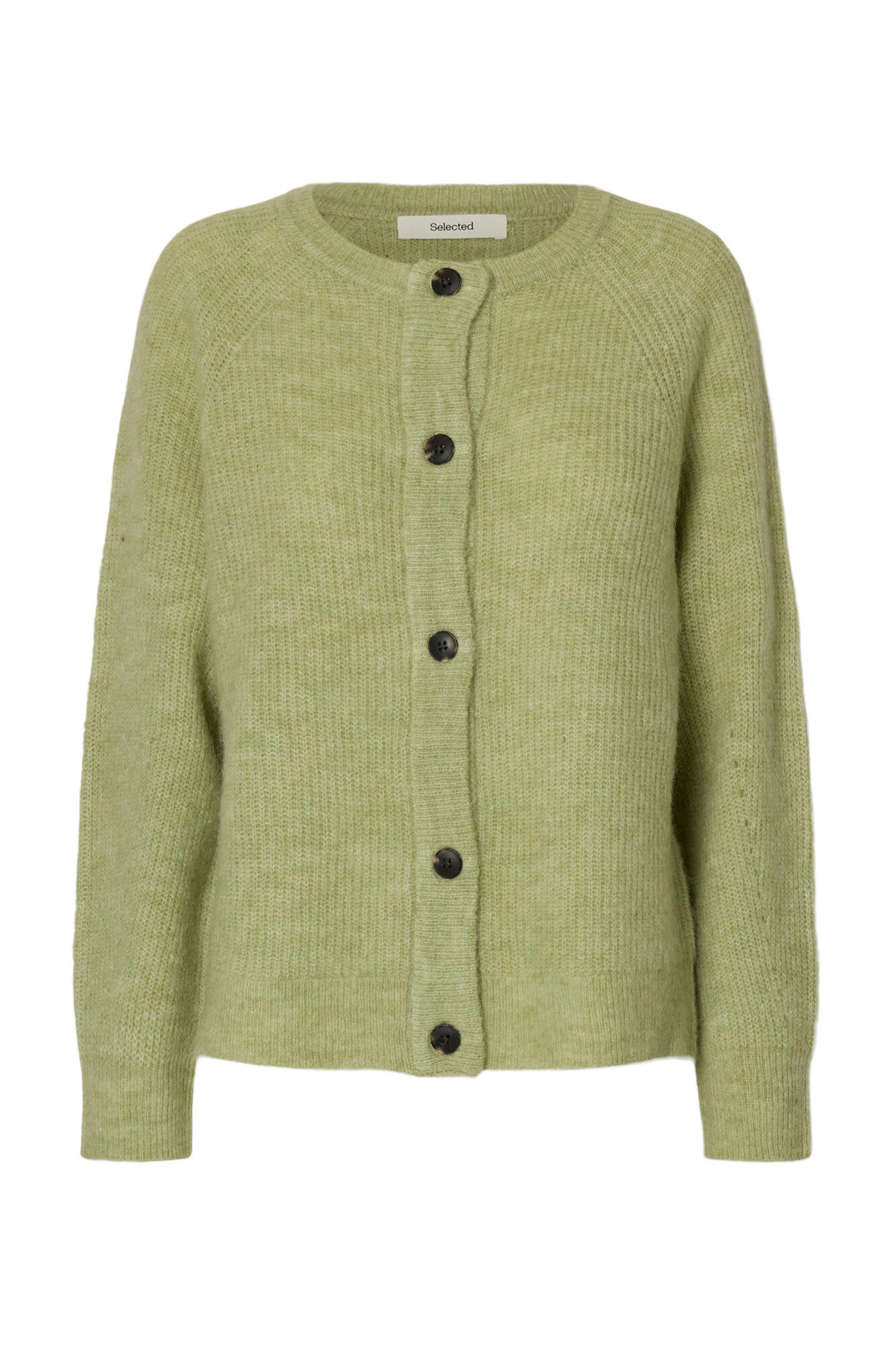 Selected Casaco de malha em l&atilde; e alpaca Cinzento