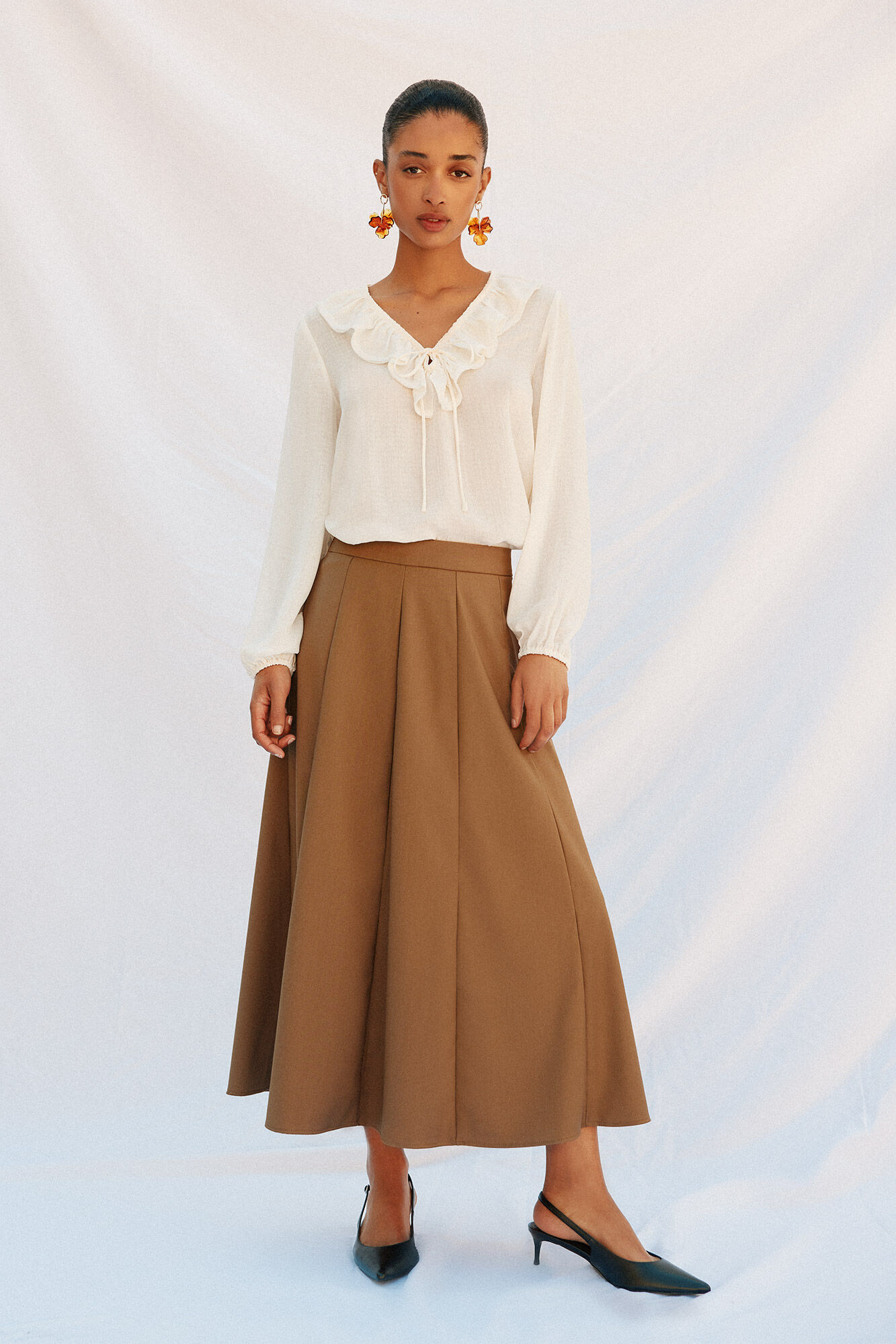 Cortefiel Flounced blouse White