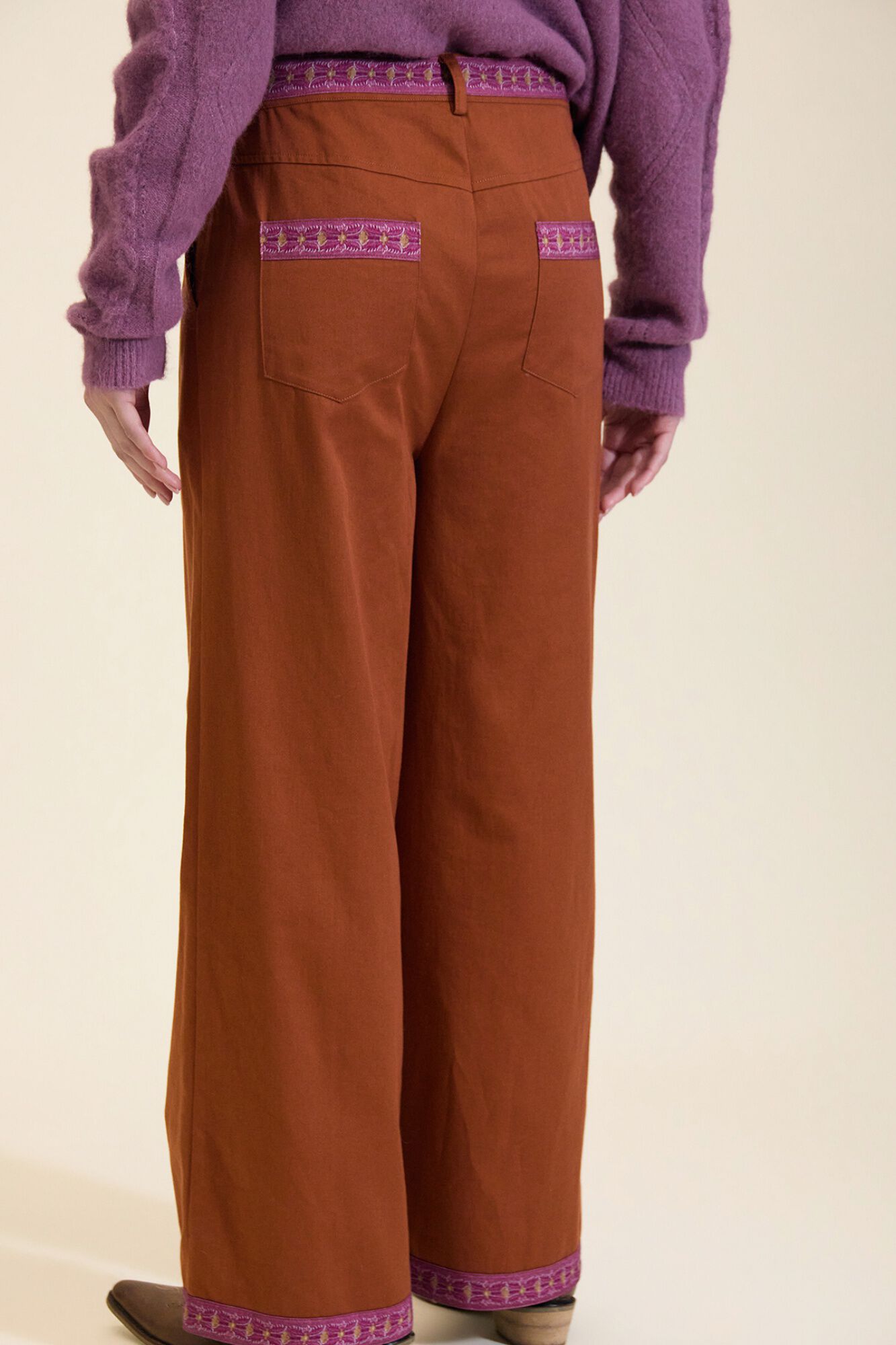 Meisie Canvas straight trousers