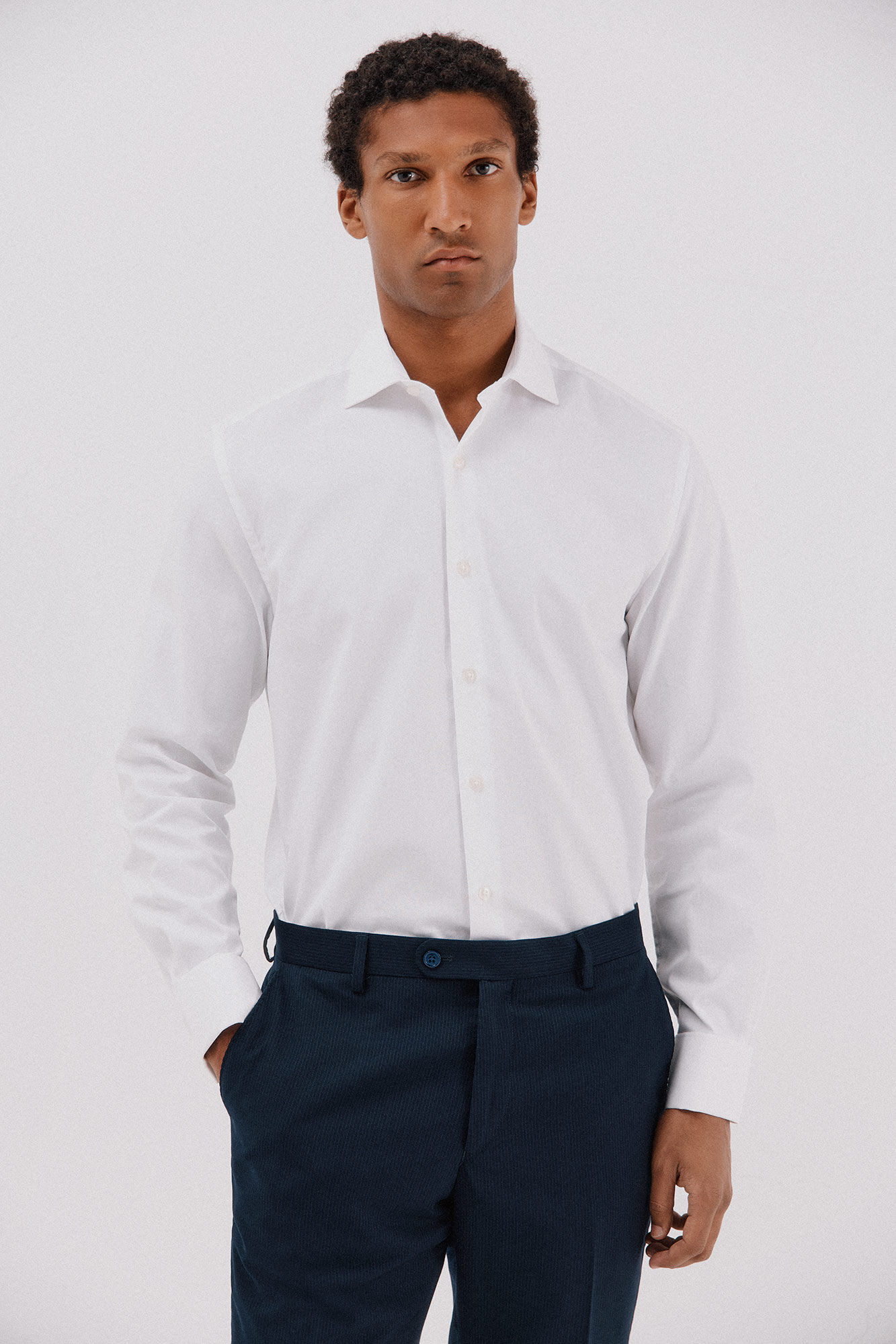 Cortefiel Tencel cotton striped dress shirt