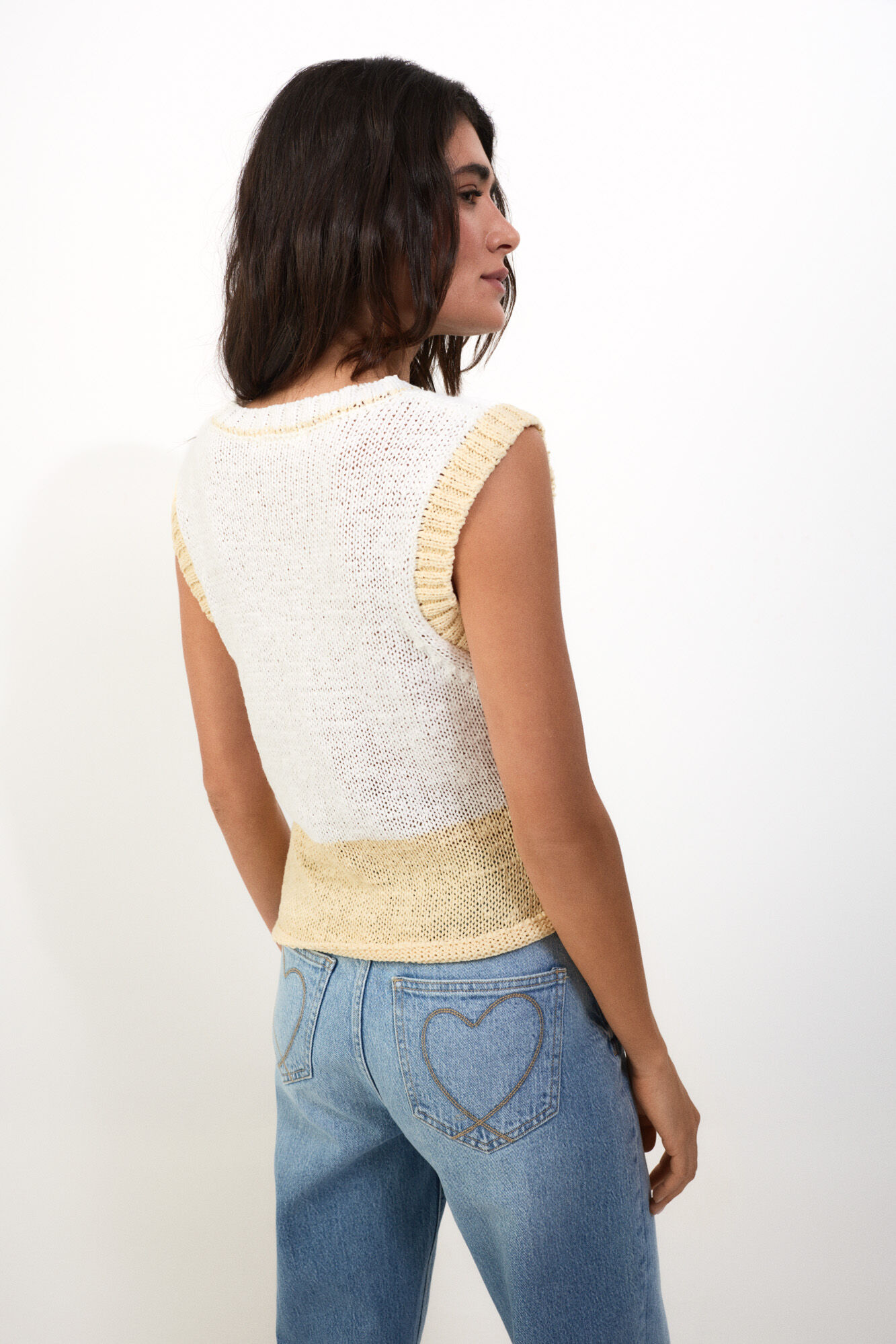 Slowlove Top punto contraste Amarillo