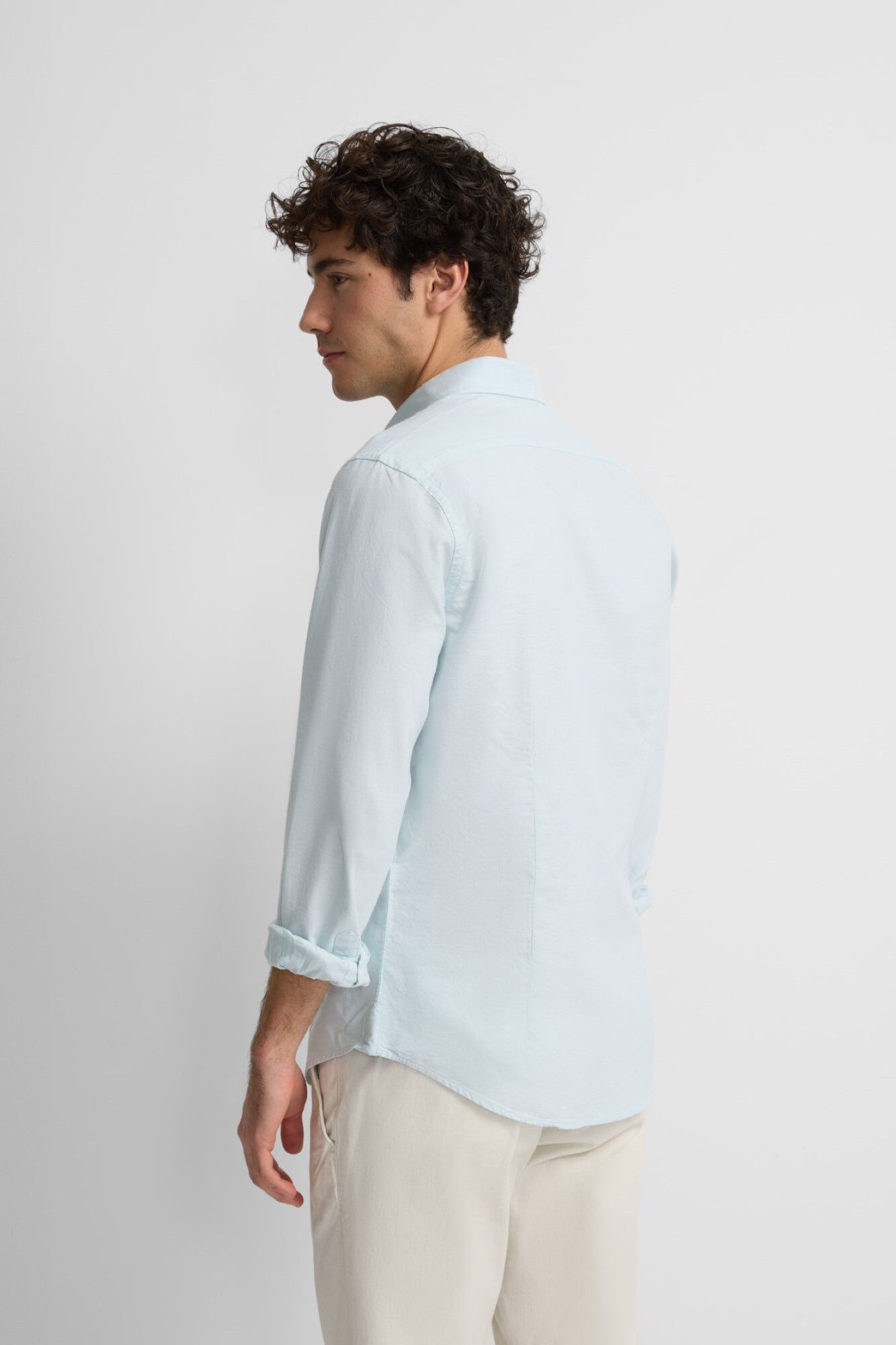Silbon Plain Oxford Sport Shirt Blue