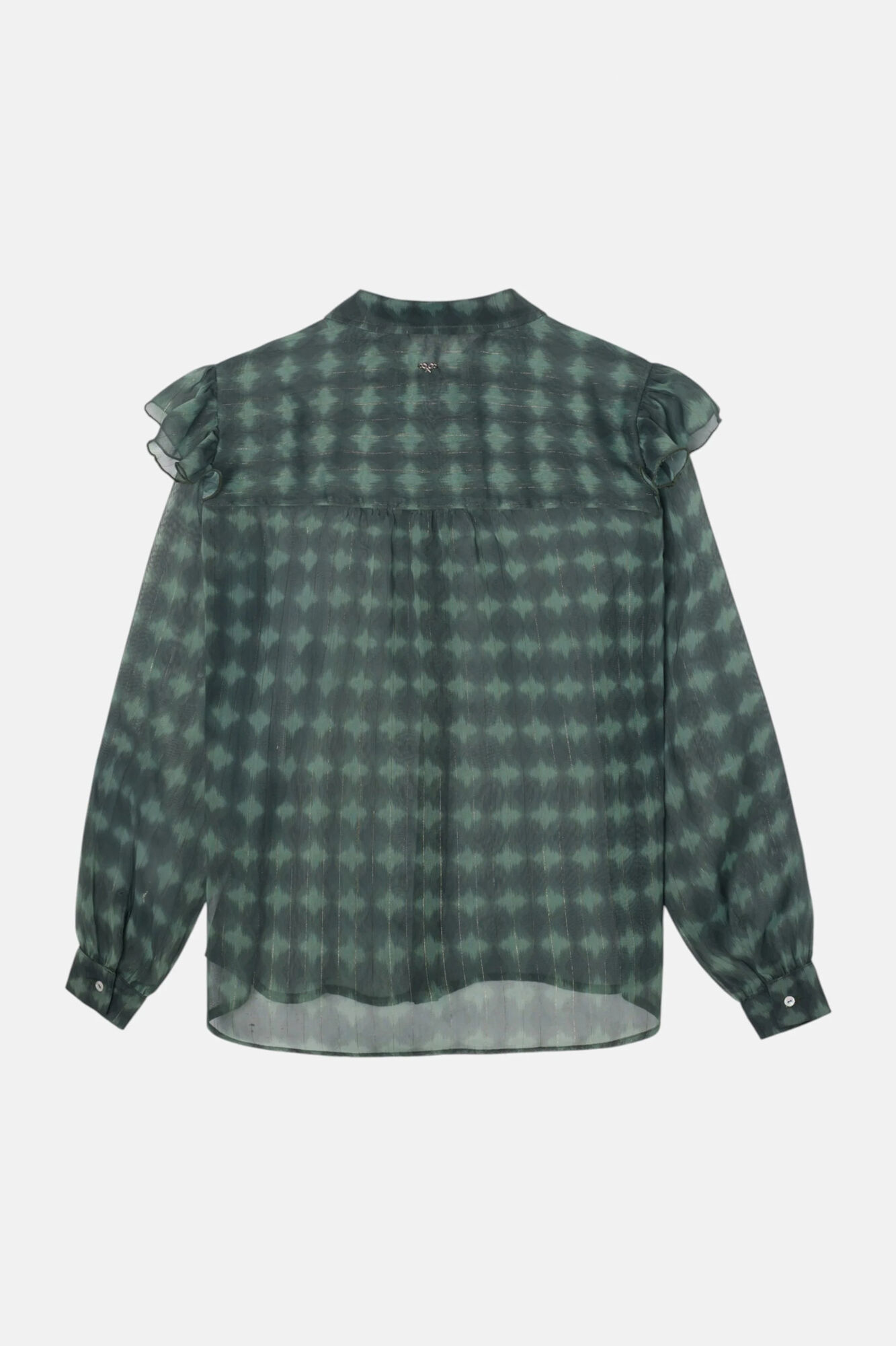 Silbon Blusa com folhos estampado &eacute;tnico