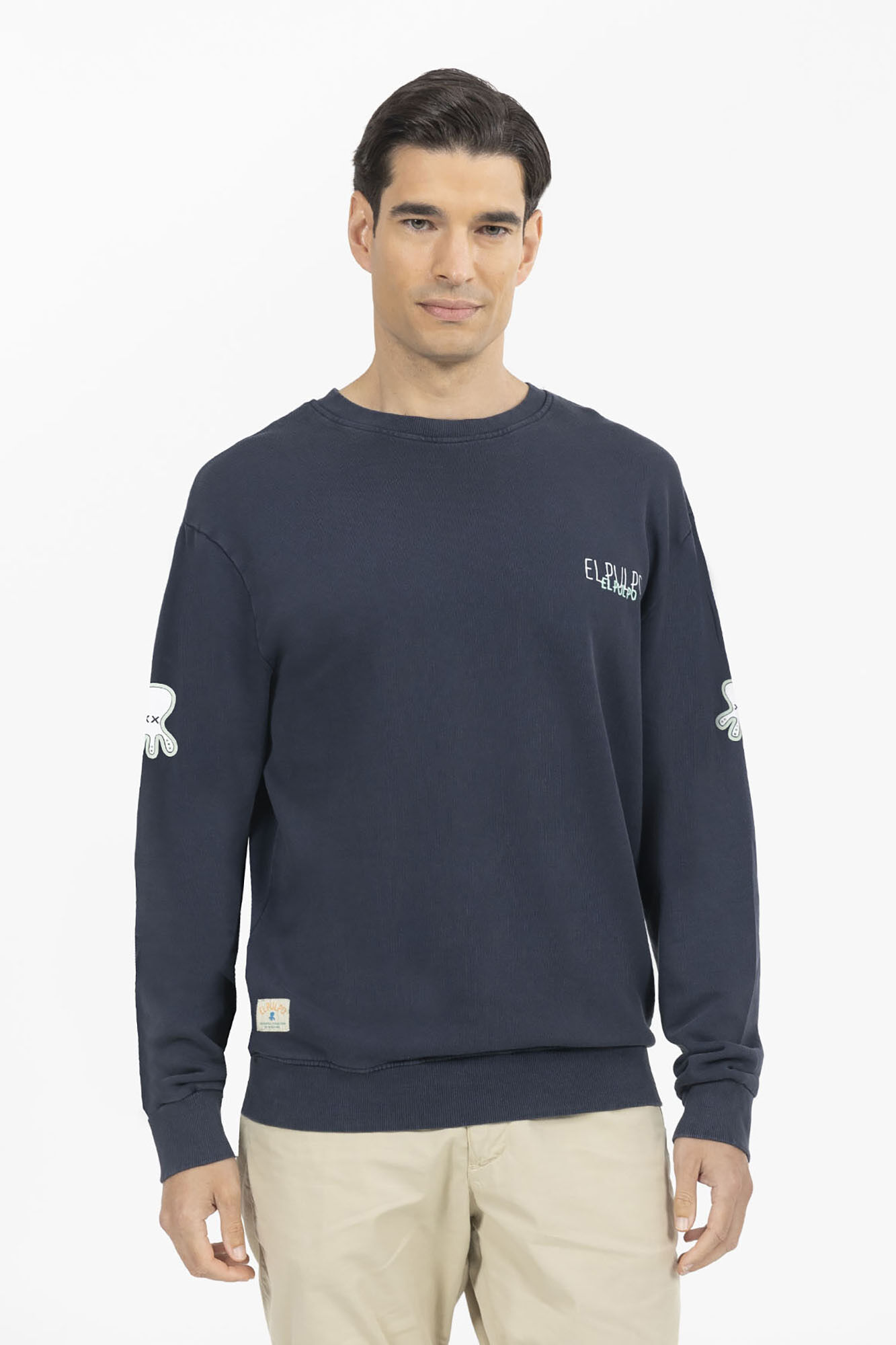 elPulpo Sudadera estampado triple logo Azul oscuro
