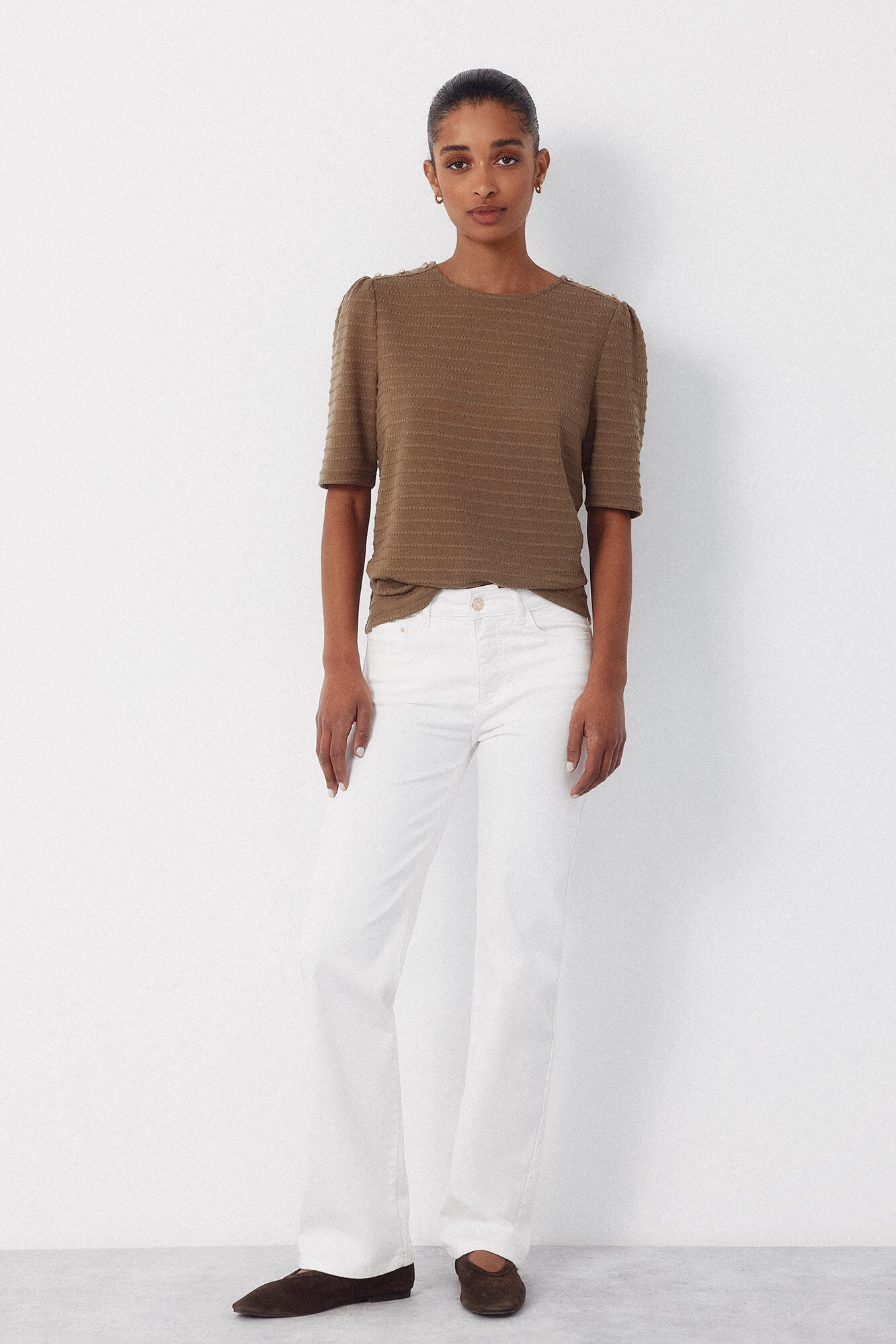 Cortefiel Striped structured t-shirt