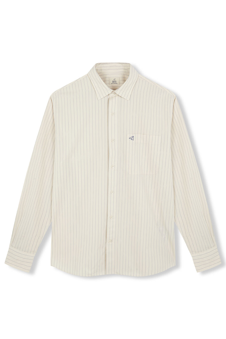 OOTO Camisa rayas estructura Marfil