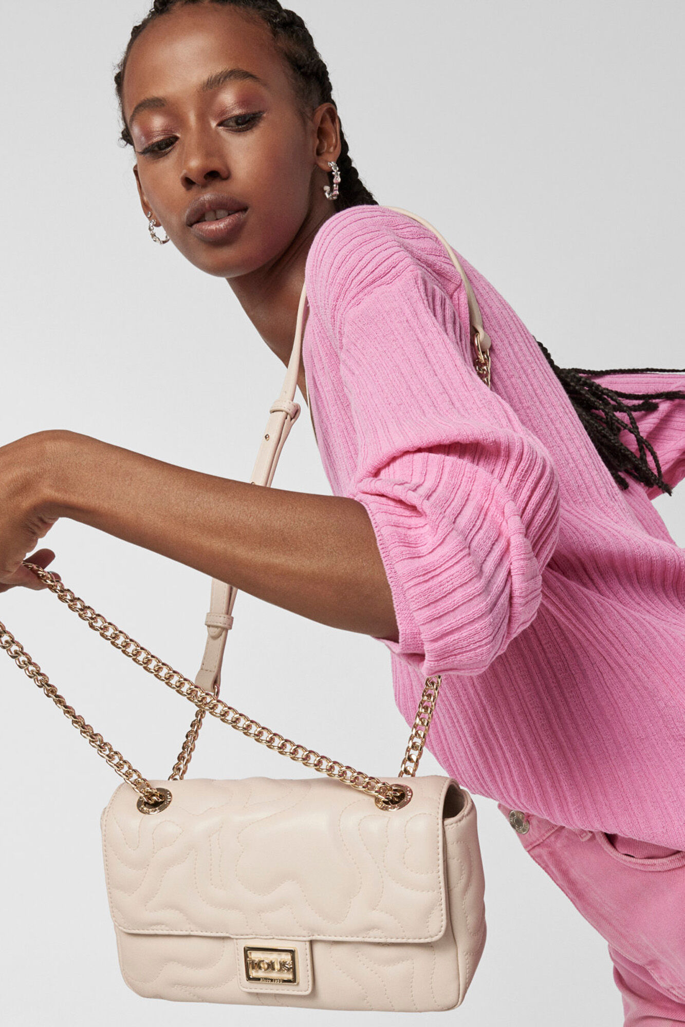 Tous Mala de tiracolo pequena com lapela Kaos Dream bege Tostado