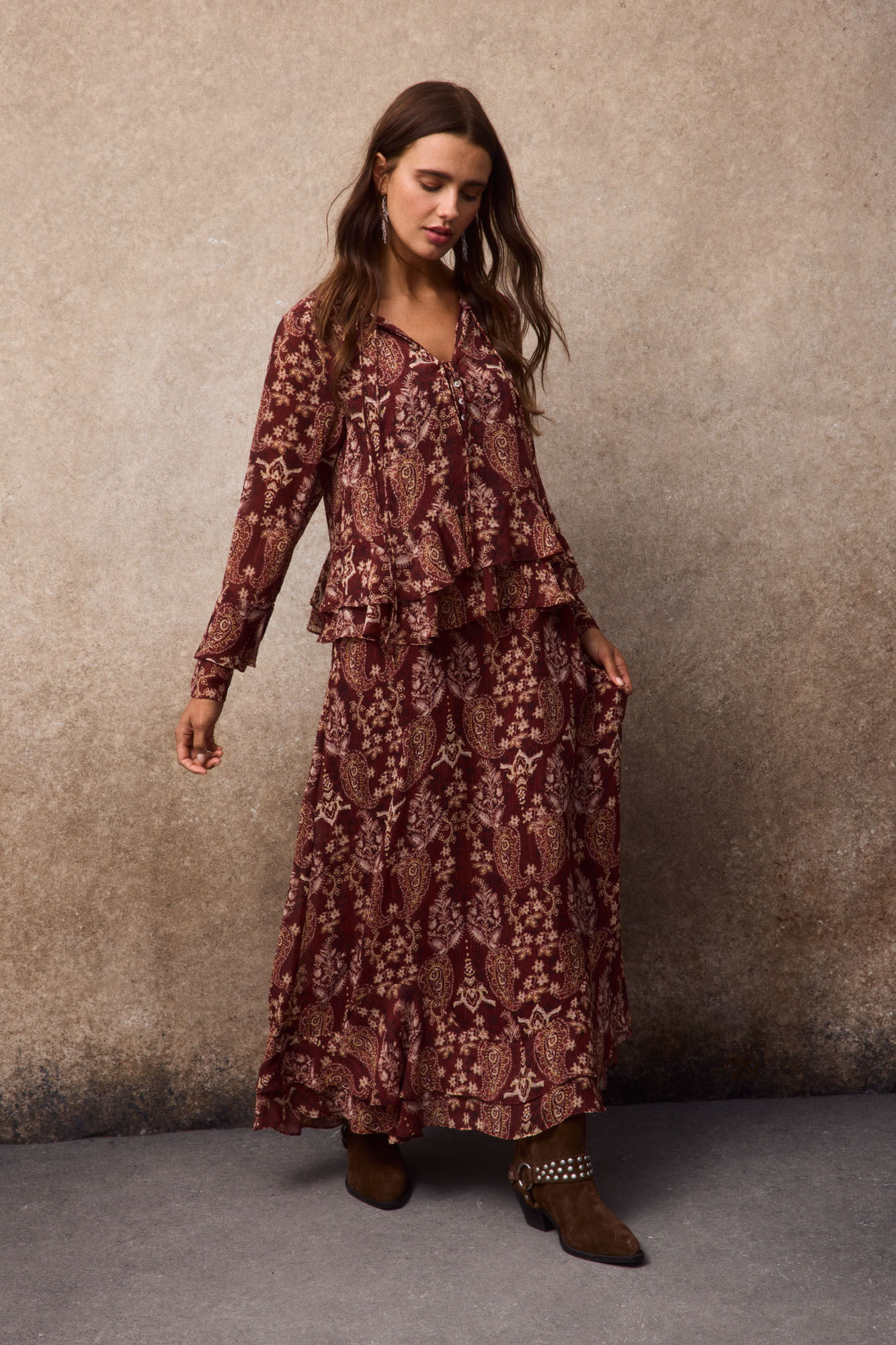 Slowlove Vestido estampado fluido