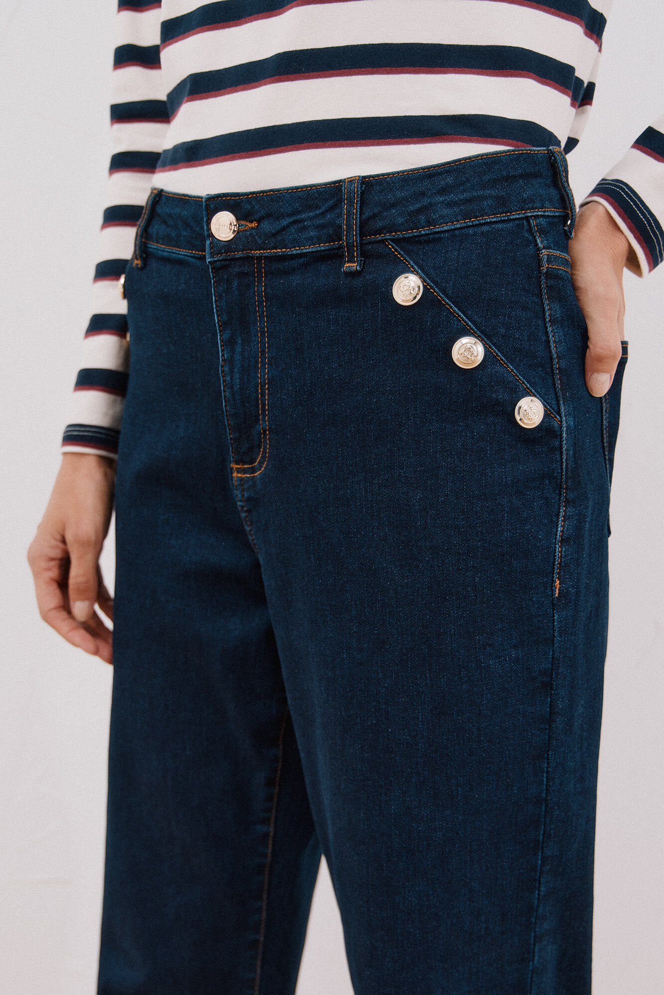 Cortefiel Cal&ccedil;as buttons Azul